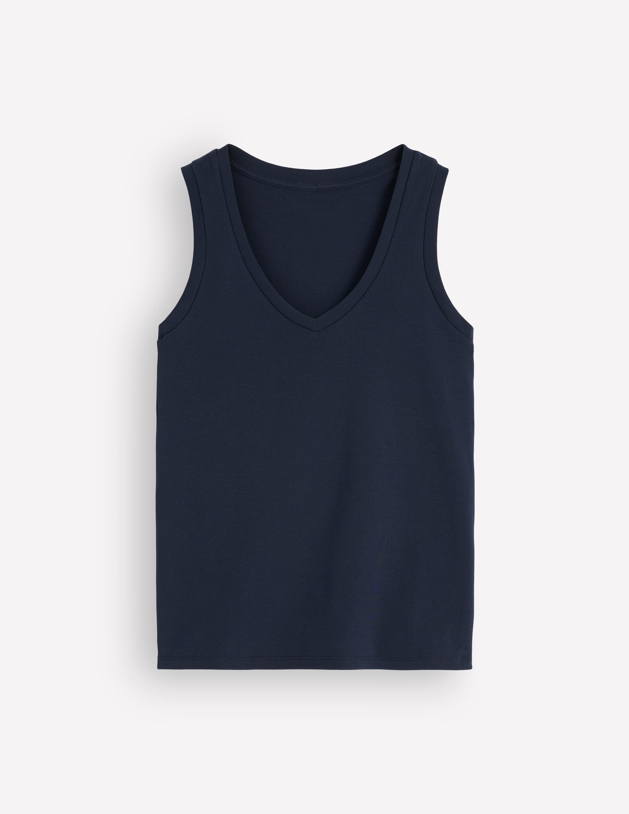 Basic-Top mit V-Ausschnitt-Marineblau - Image 5