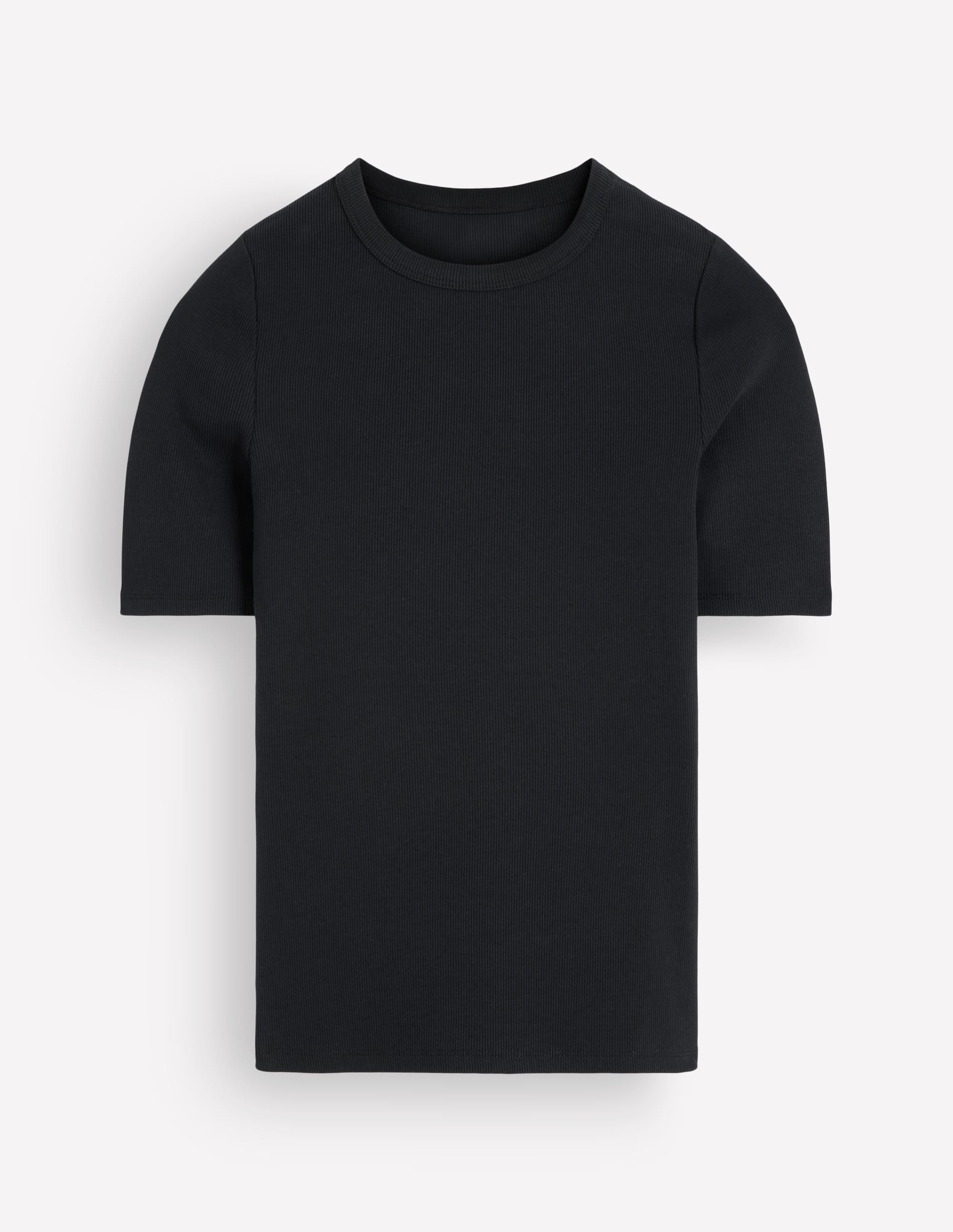 T-shirt côtelé en coton-Noir - Image 6