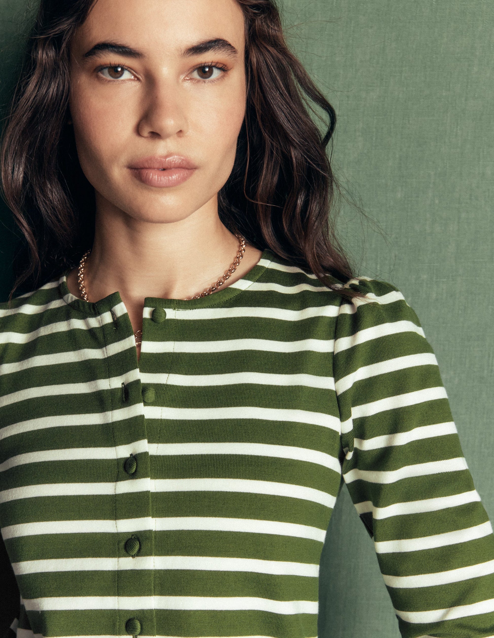 Iris Puff Sleeve Mariner-Chive/Ivory Stripe-2