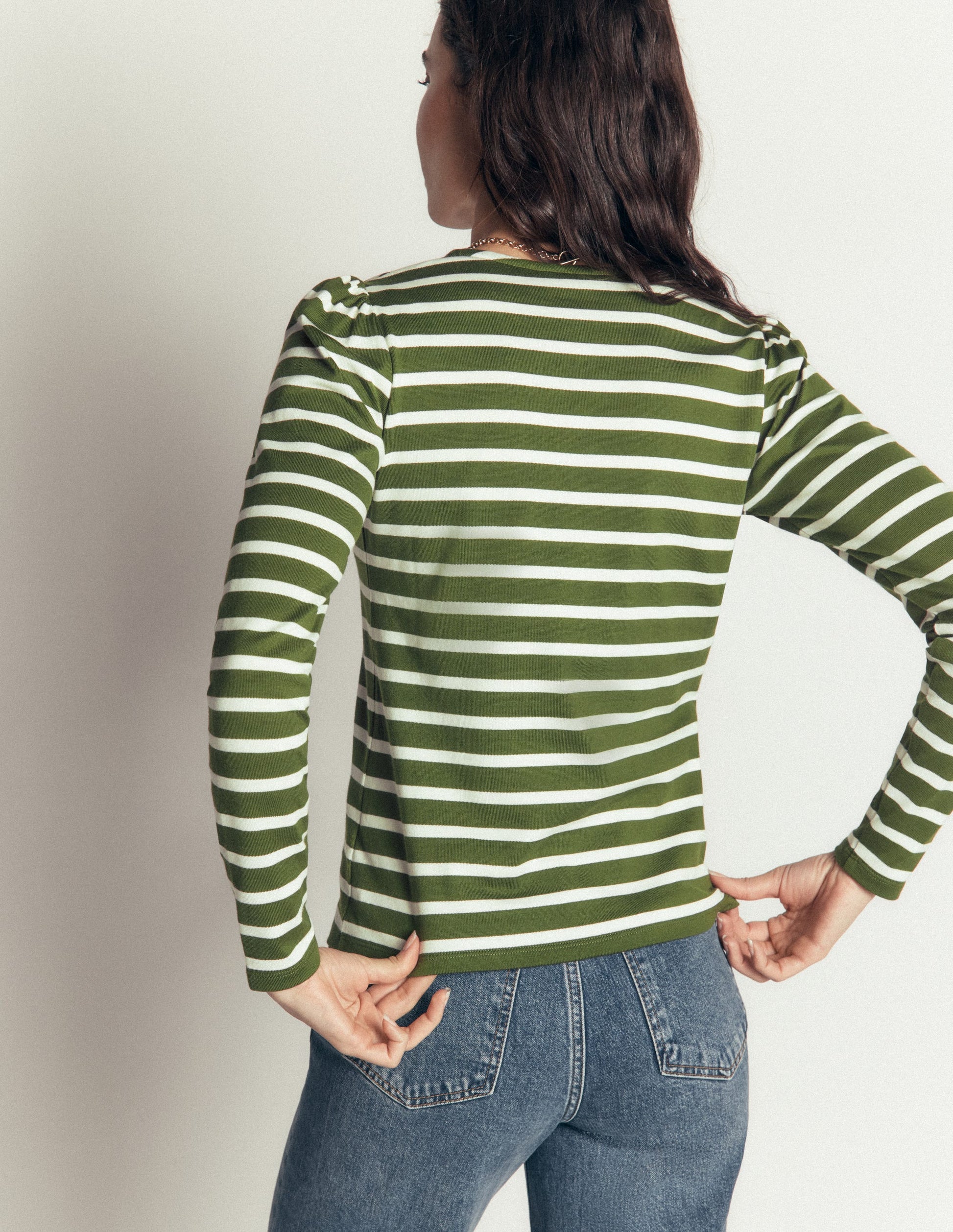 Iris Puff Sleeve Mariner-Chive/Ivory Stripe-3