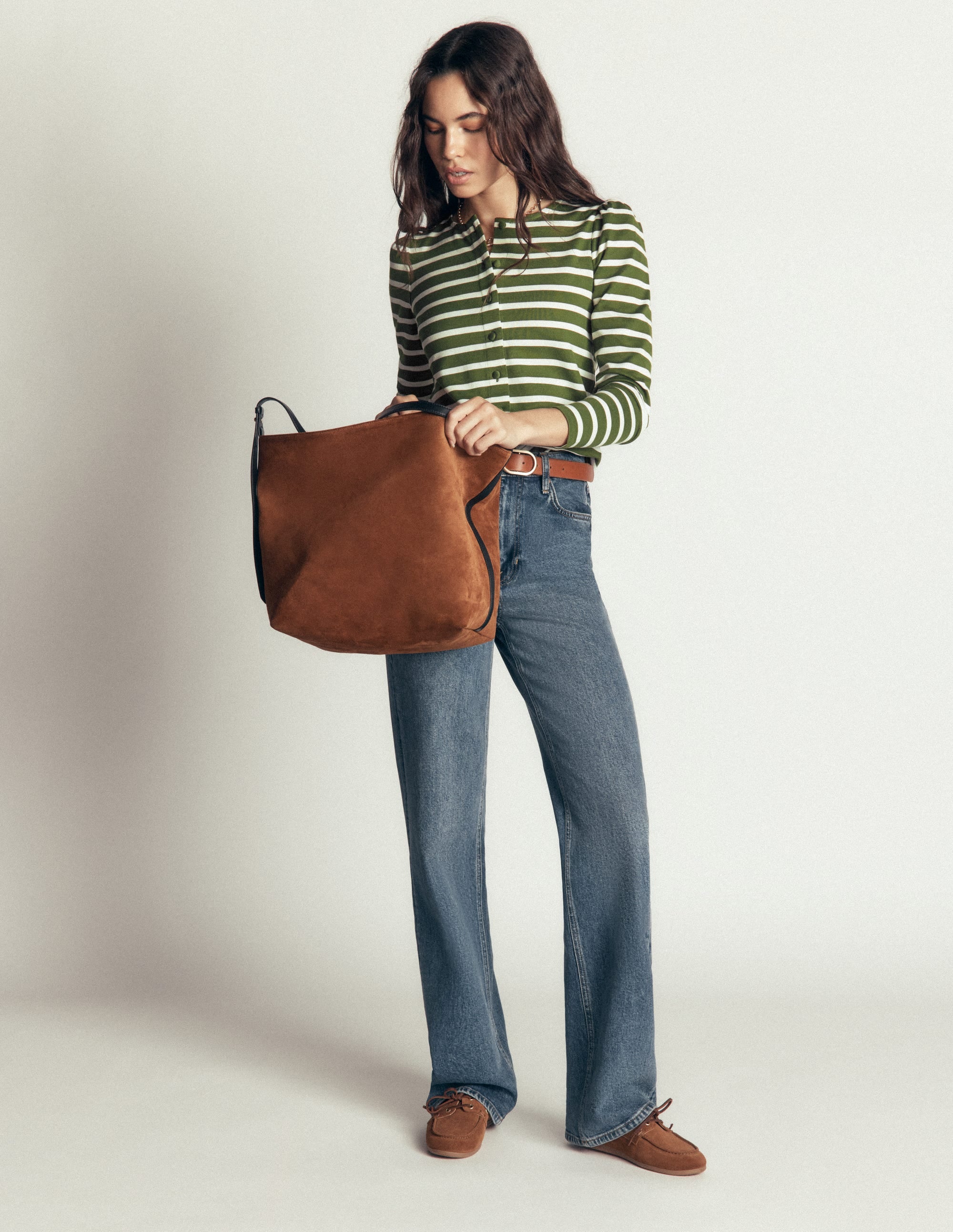 Iris Puff Sleeve Mariner-Chive/Ivory Stripe - Image 4