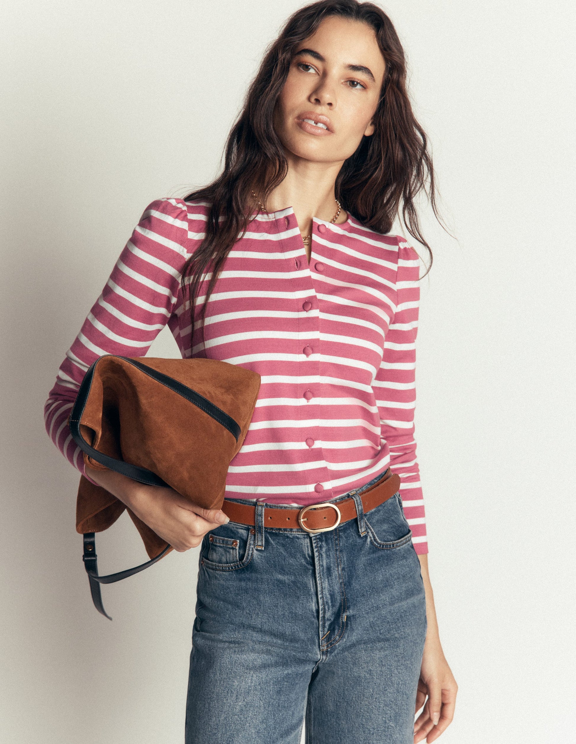 Iris Puff Sleeve Mariner-Heather Rose/ Ivory Stripe-5