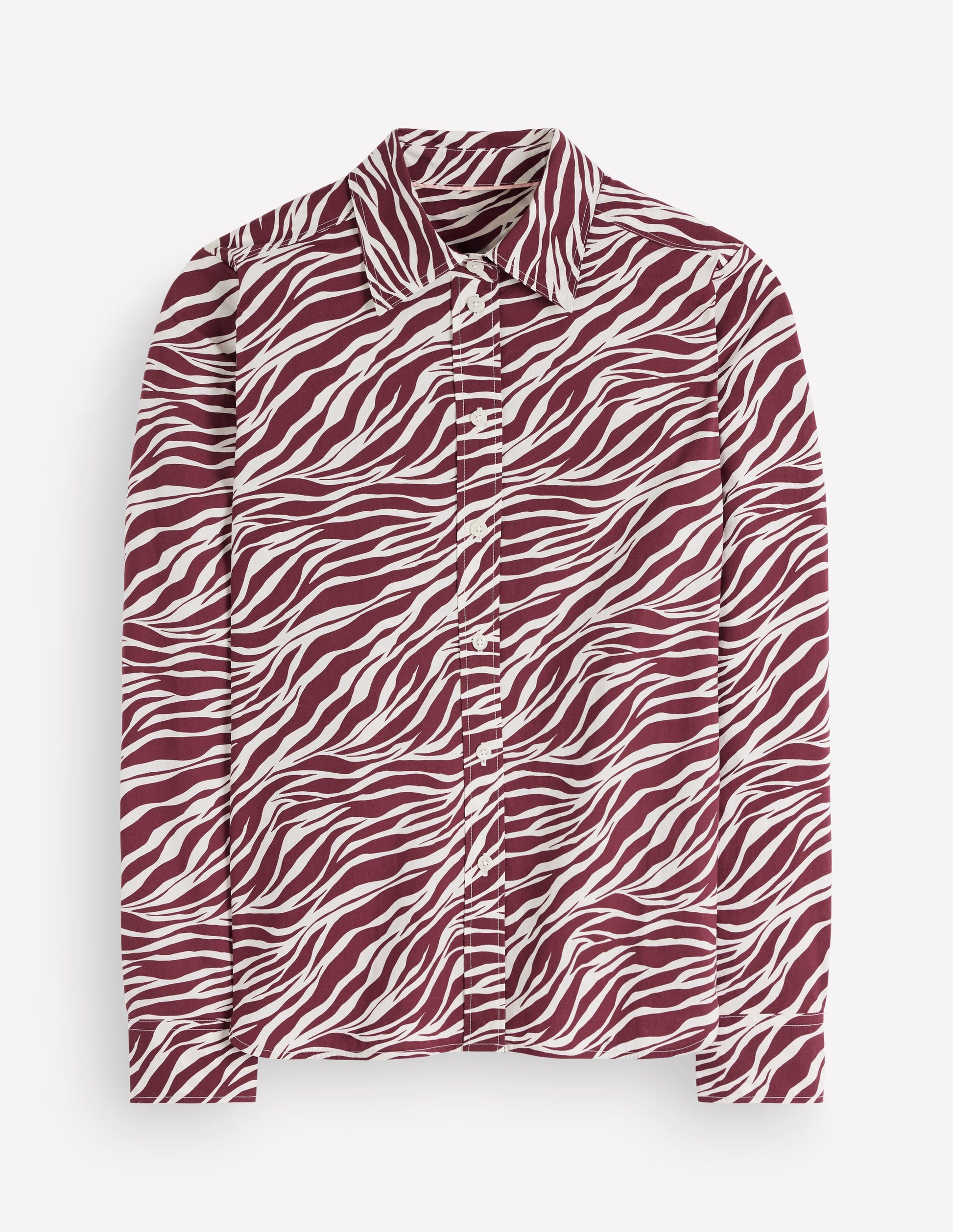 NOUVELLE Chemise Sienna en coton-Châtaigne, motif Zebra Swirl-5