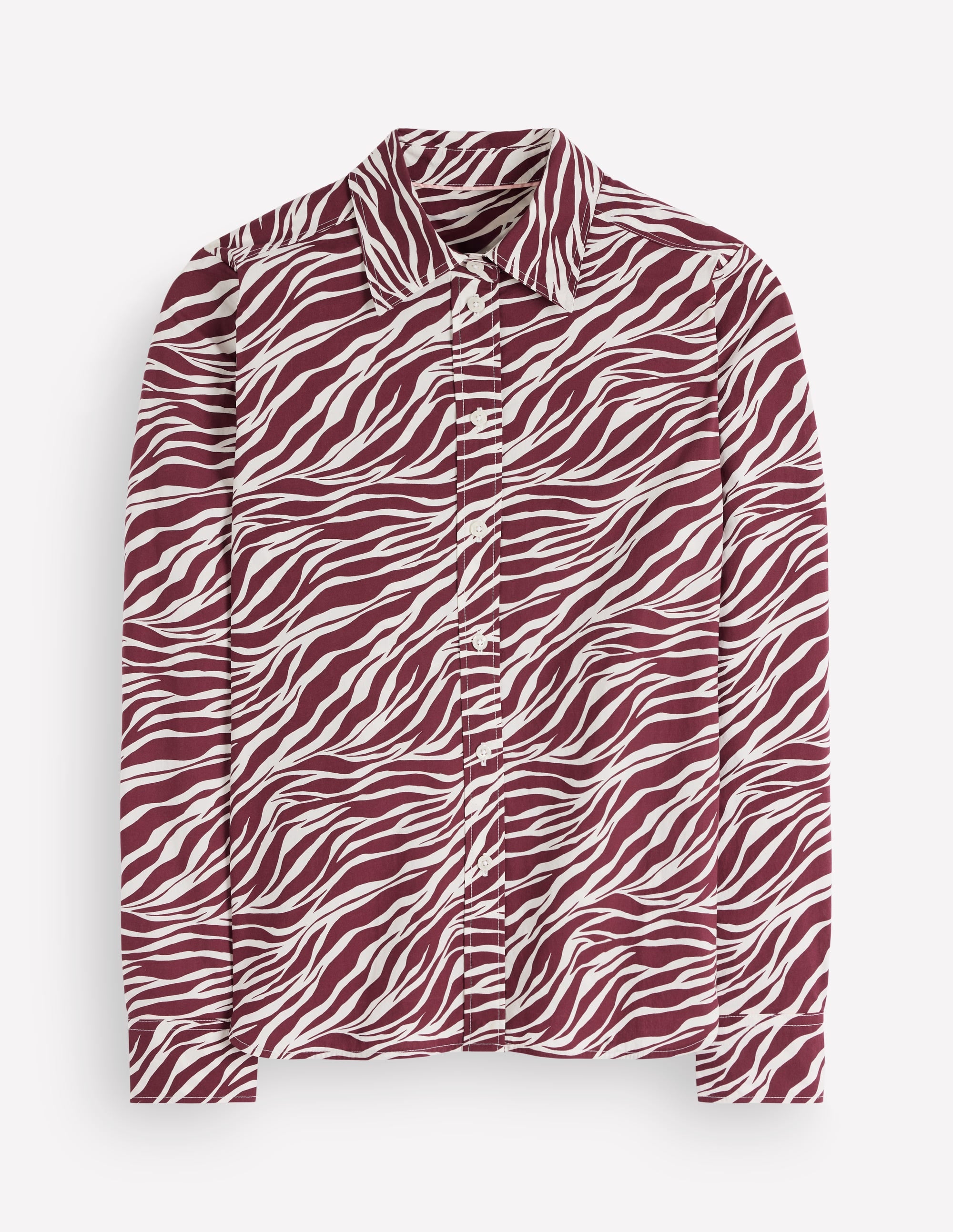 NOUVELLE Chemise Sienna en coton-Châtaigne, motif Zebra Swirl - Image 5