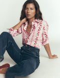 NOUVELLE Chemise Sienna en coton-Ivoire, motif Petal Trail