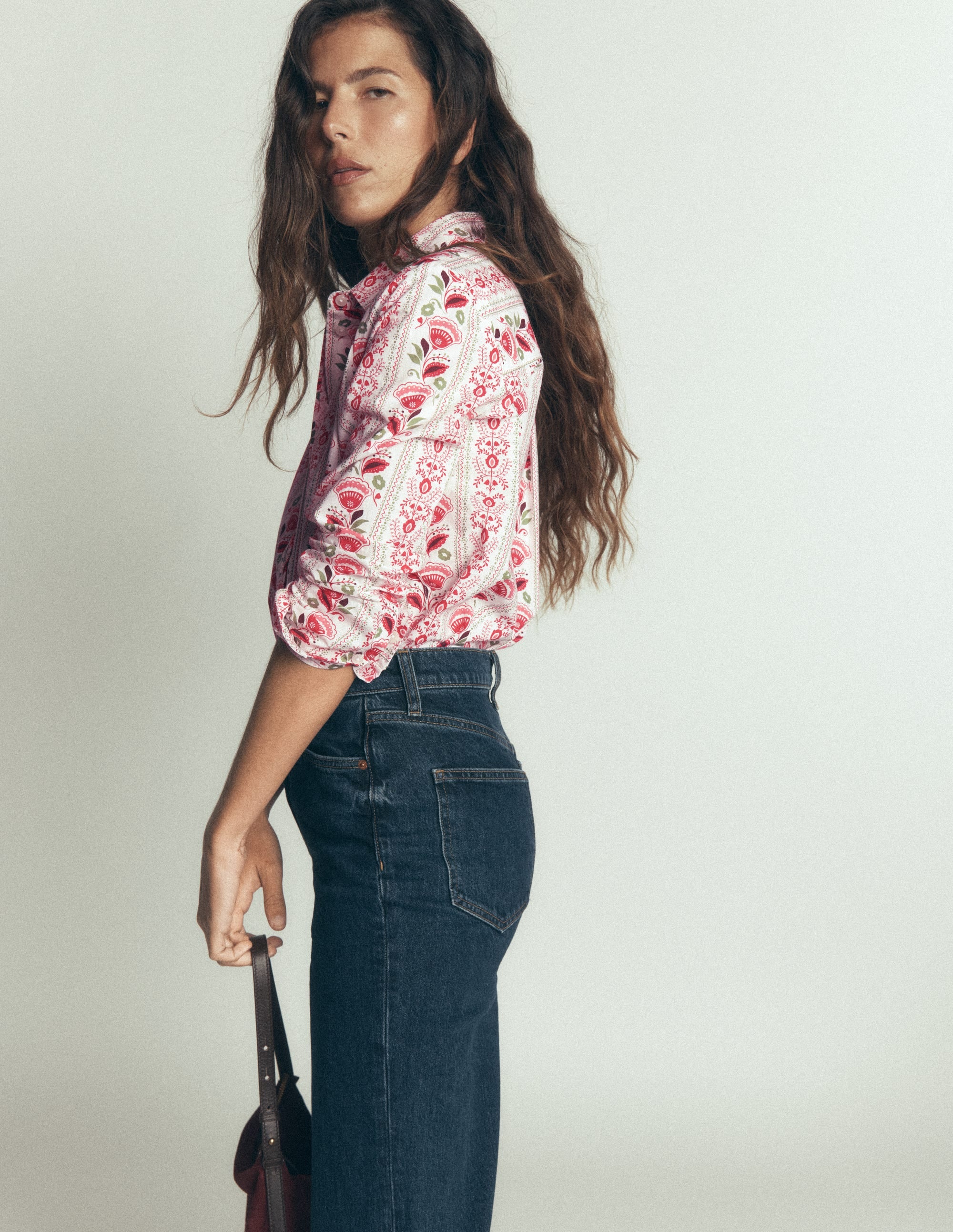 NOUVELLE Chemise Sienna en coton-Ivoire, motif Petal Trail - Image 4