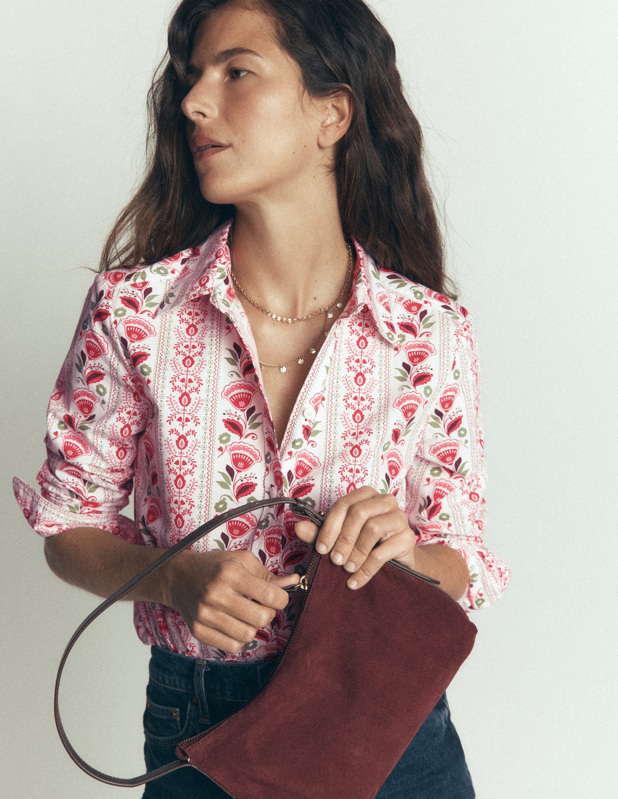 NOUVELLE Chemise Sienna en coton-Ivoire, motif Petal Trail - Image 5