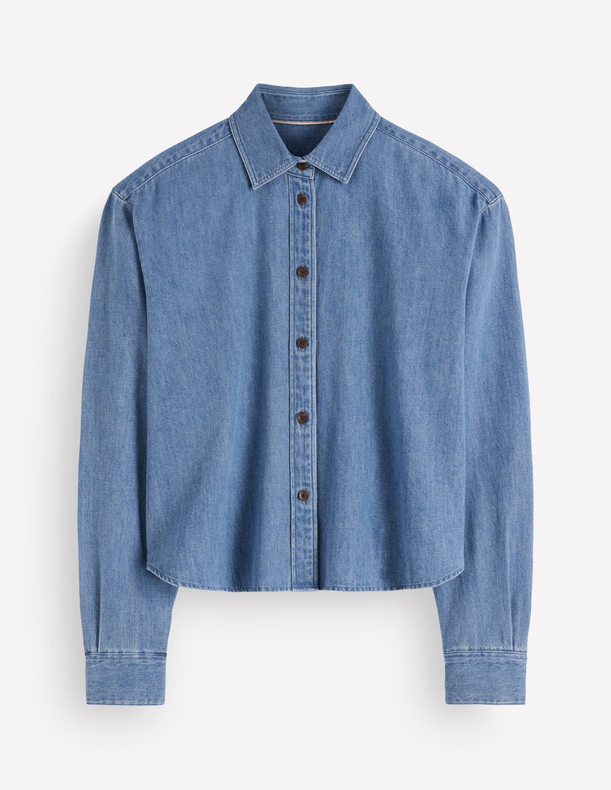 Sienna Kurzes, lockeres Jeanshemd-Hell Authentisch Denim - Image 4