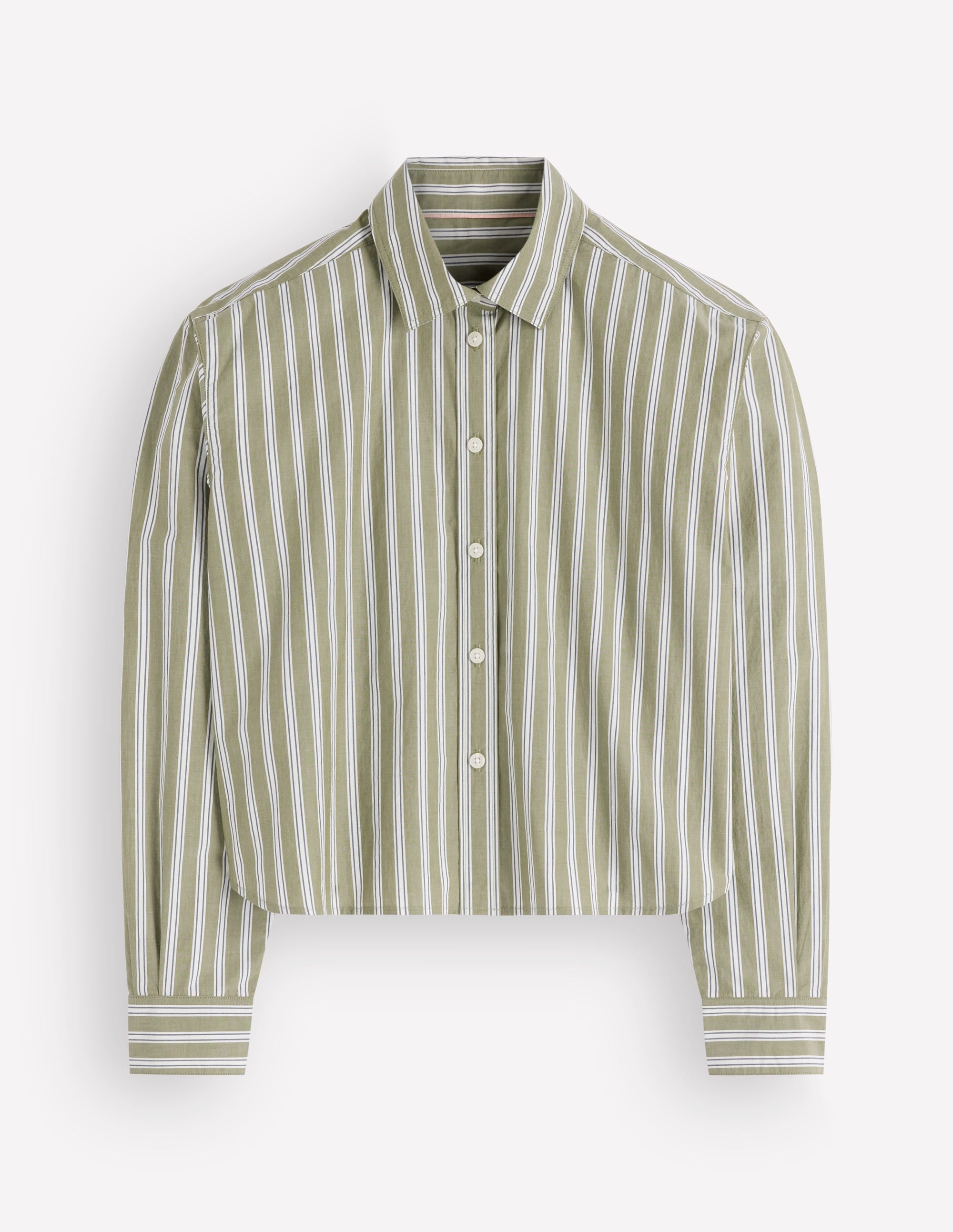 Chemise courte Sienna en coton-Rayé vert, blanc - Image 7