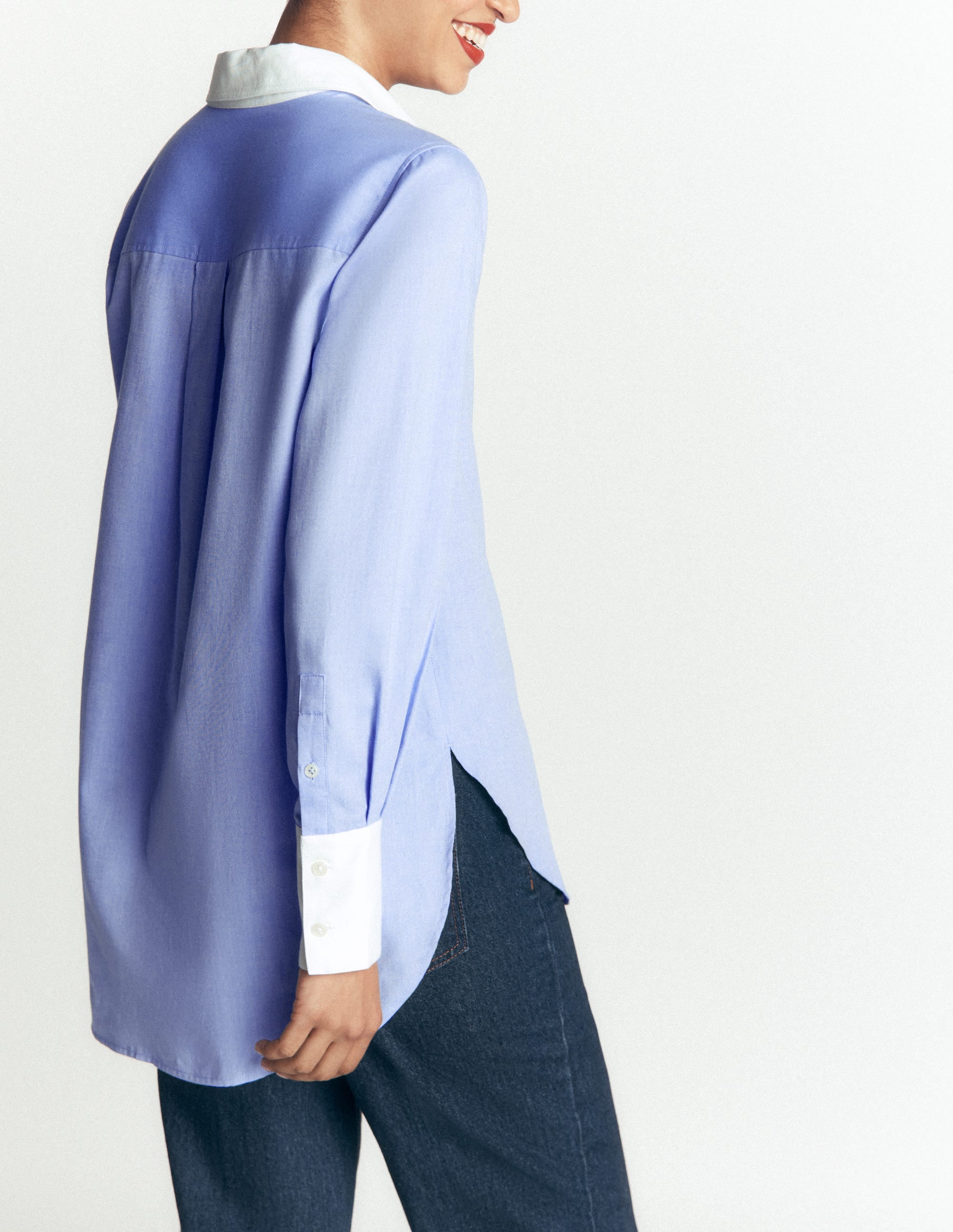 Anna Langes Baumwollhemd-Oxford-Blau - Image 3
