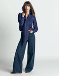 Clara Denim-Oberteil zum Binden-Dunkles Indigo