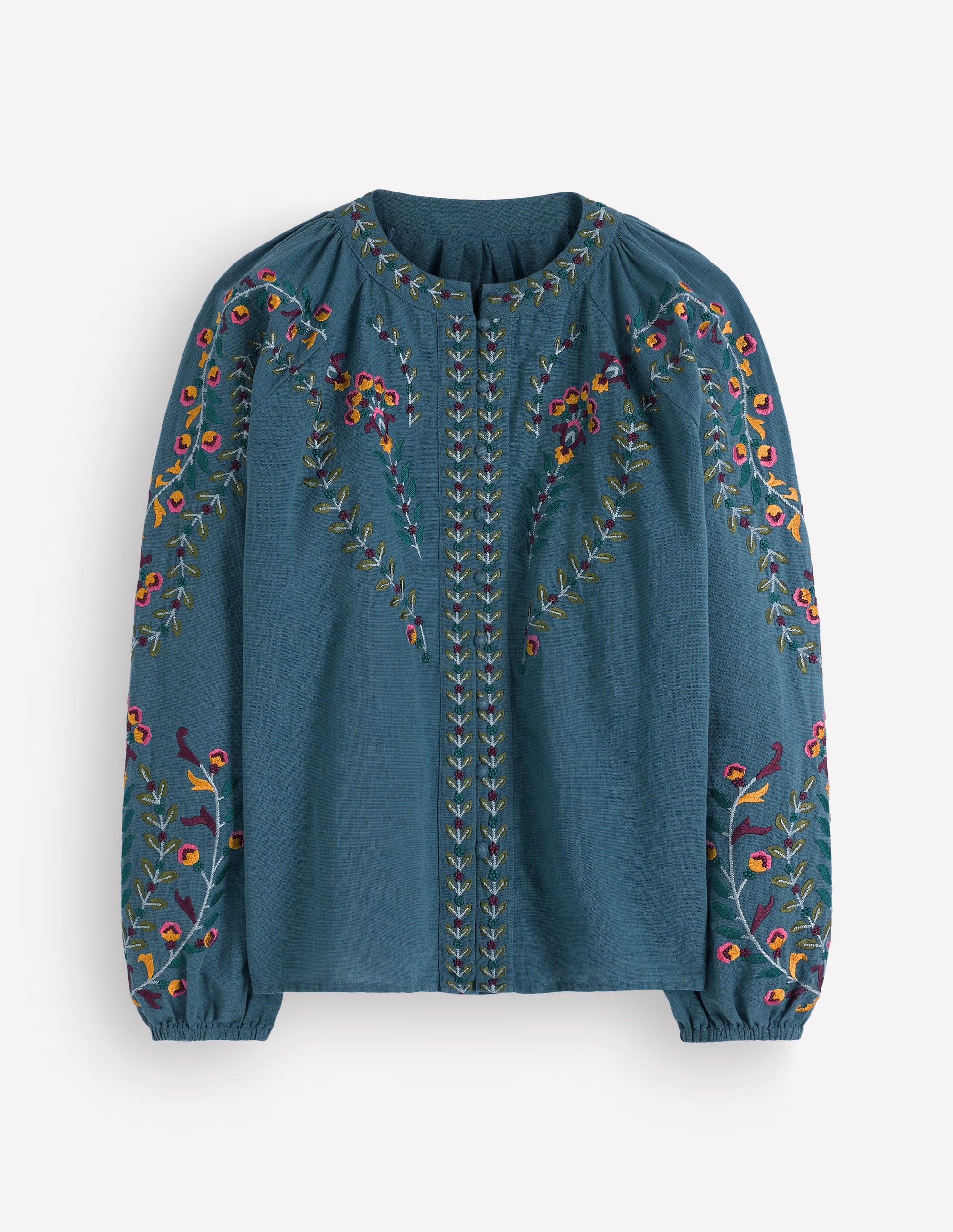 Besticktes Raglan-Oberteil-Blau - Image 6