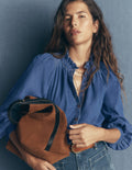 Erica Denim-Oberteil mit Rüschen-Medium Vintage