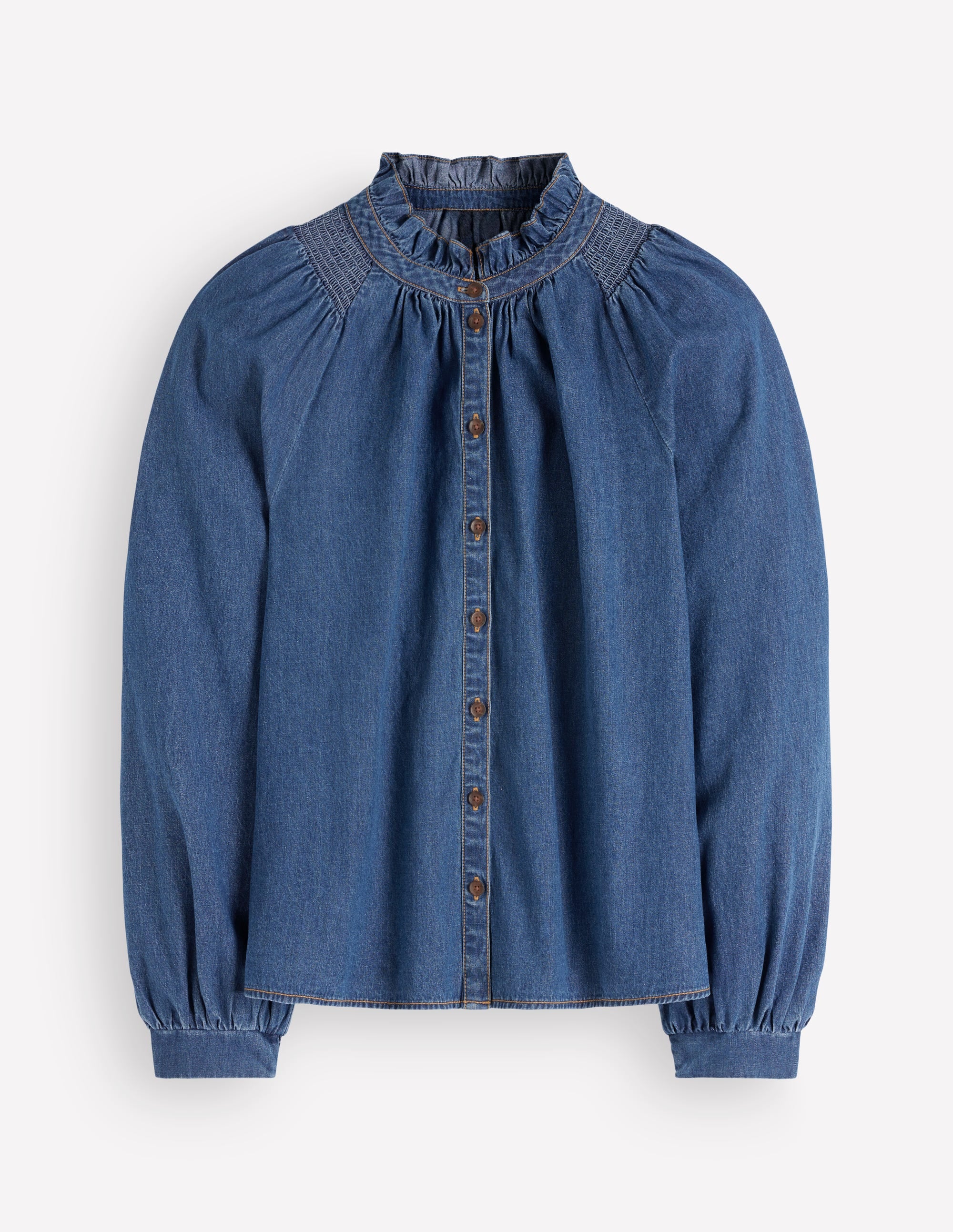 Erica Denim-Oberteil mit Rüschen-Medium Vintage - Image 6