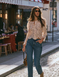 Lace Puff Sleeve Top-Warm Ivory