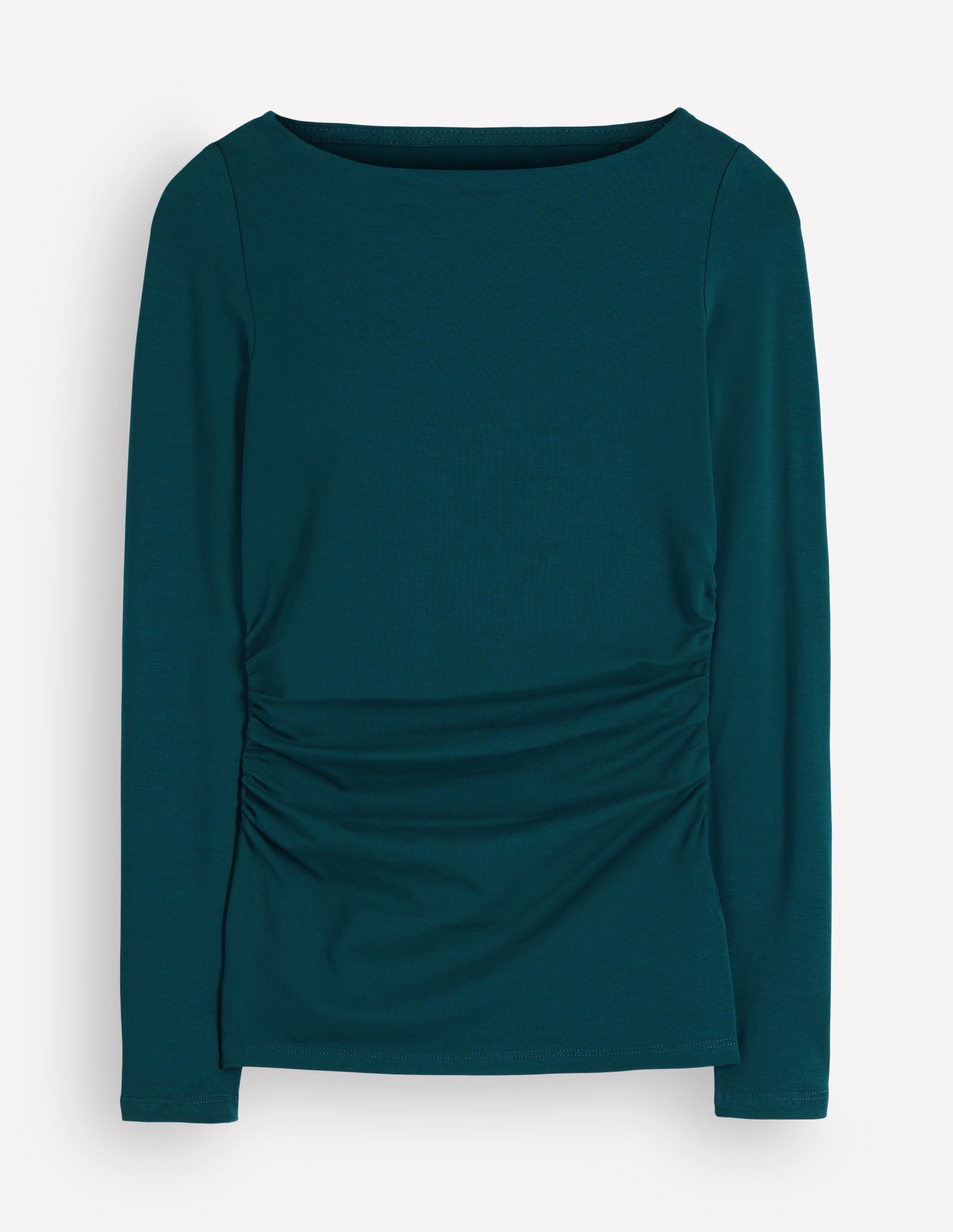 Gerafftes Langarmshirt-Mitternachtsblaugrün - Image 5