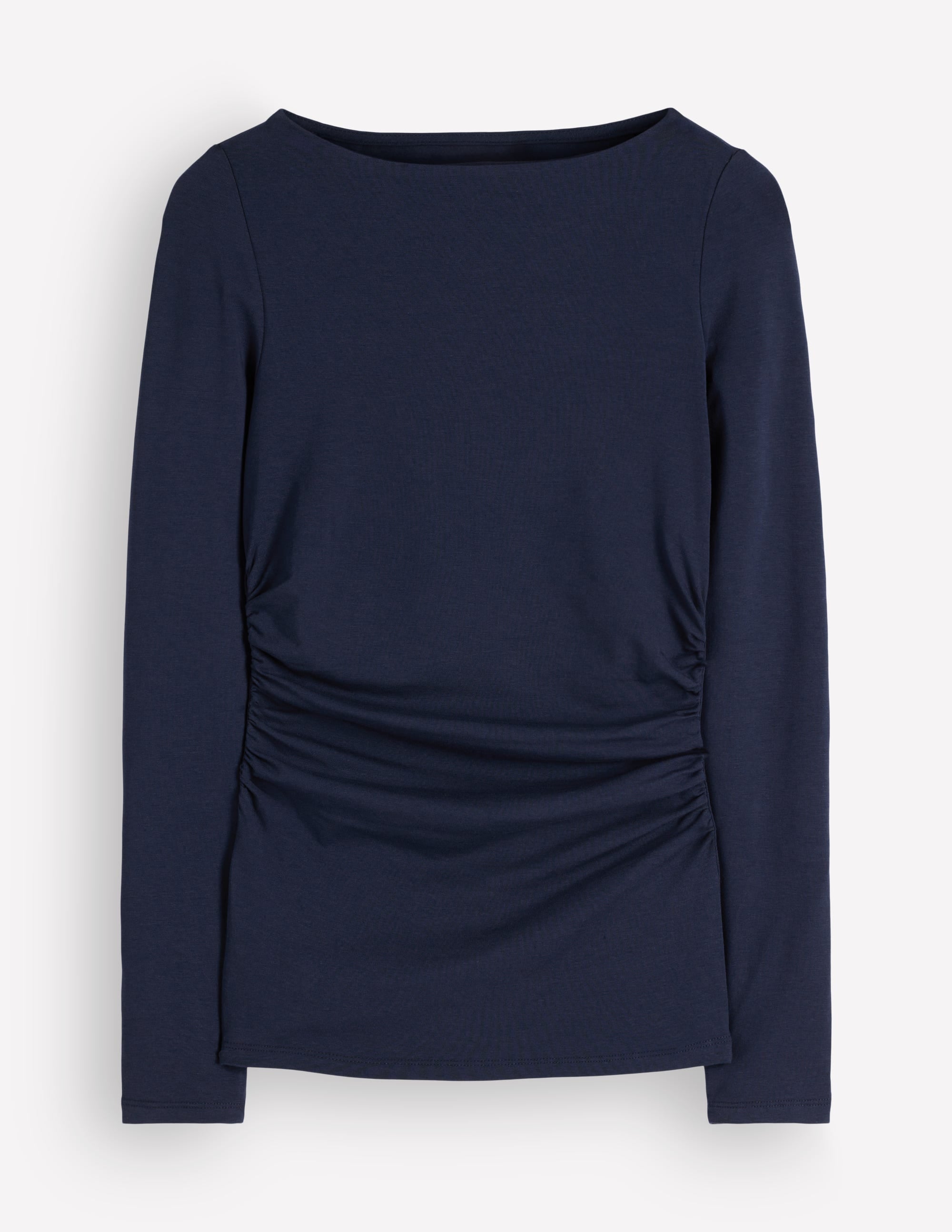 Gerafftes Langarmshirt-Marineblau - Image 7