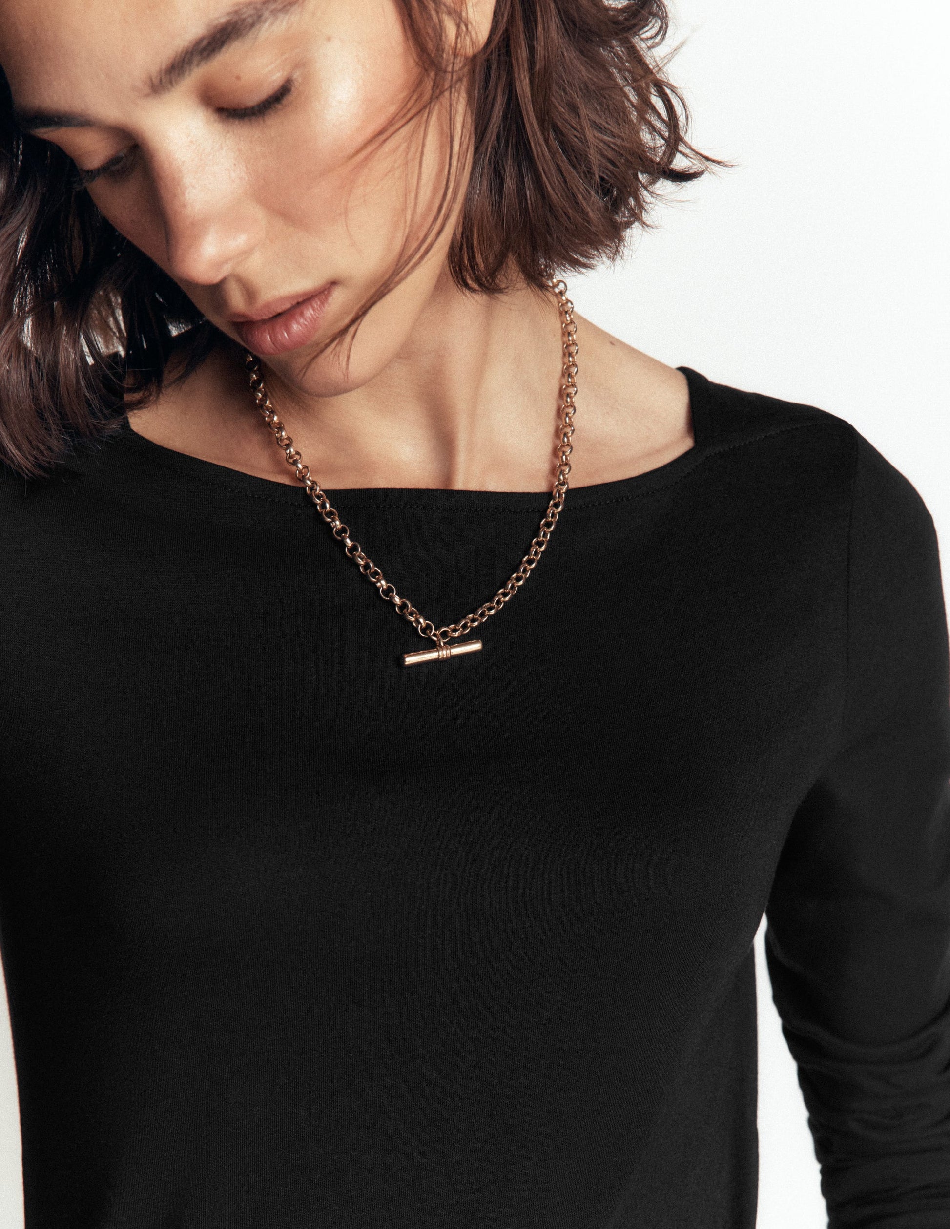 Langarmshirt mit eckigem Ausschnitt-Schwarz-2