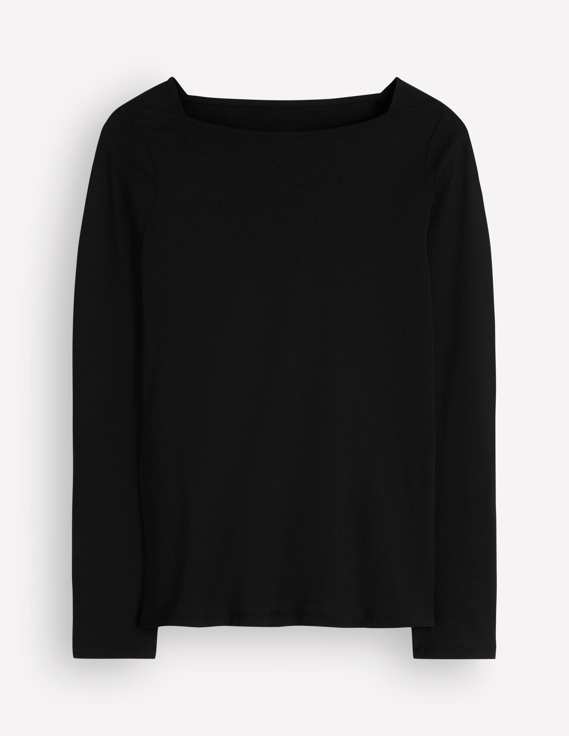 Langarmshirt mit eckigem Ausschnitt-Schwarz-4