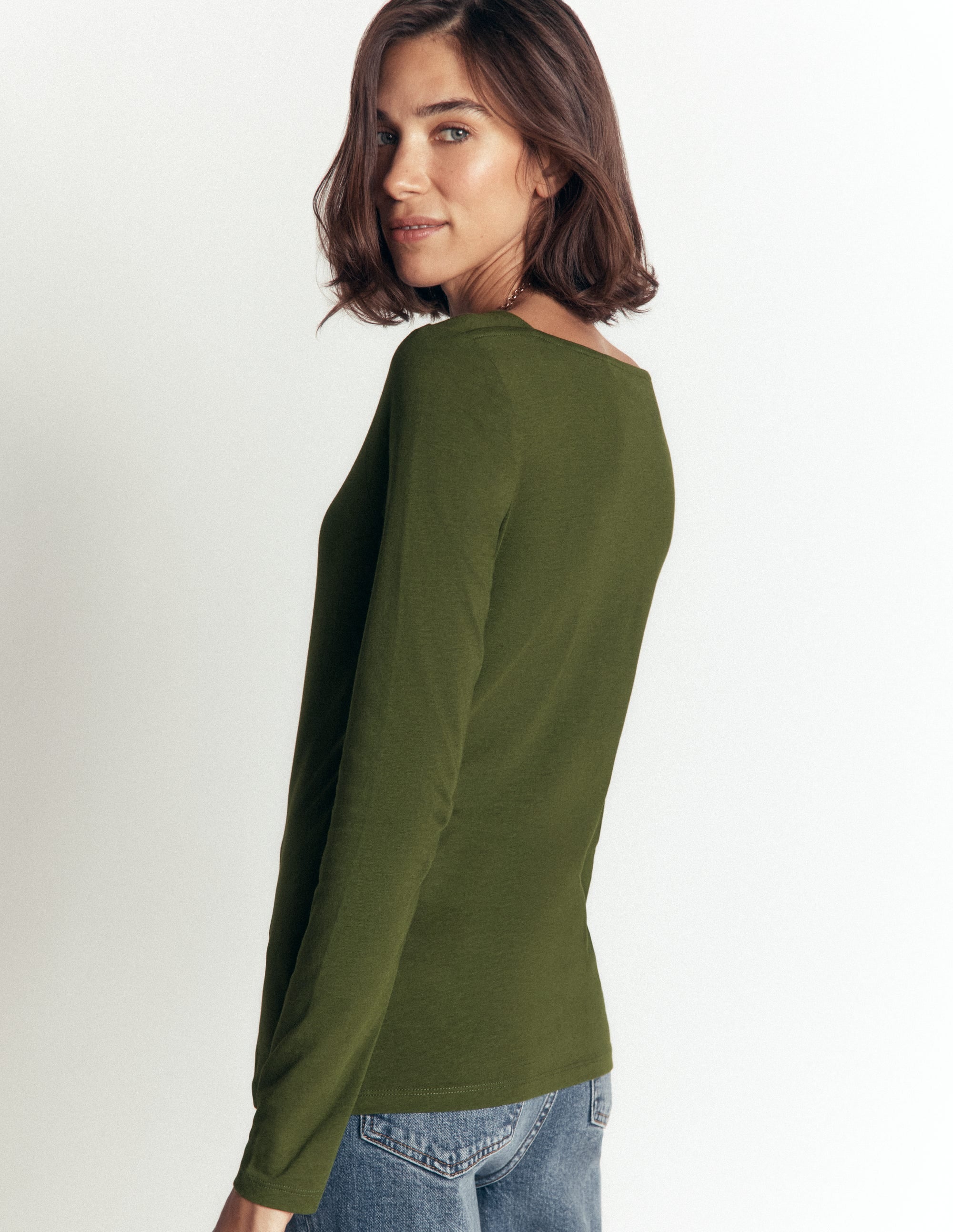 Langarmshirt mit eckigem Ausschnitt-Braunschweigisches Grün - Image 3