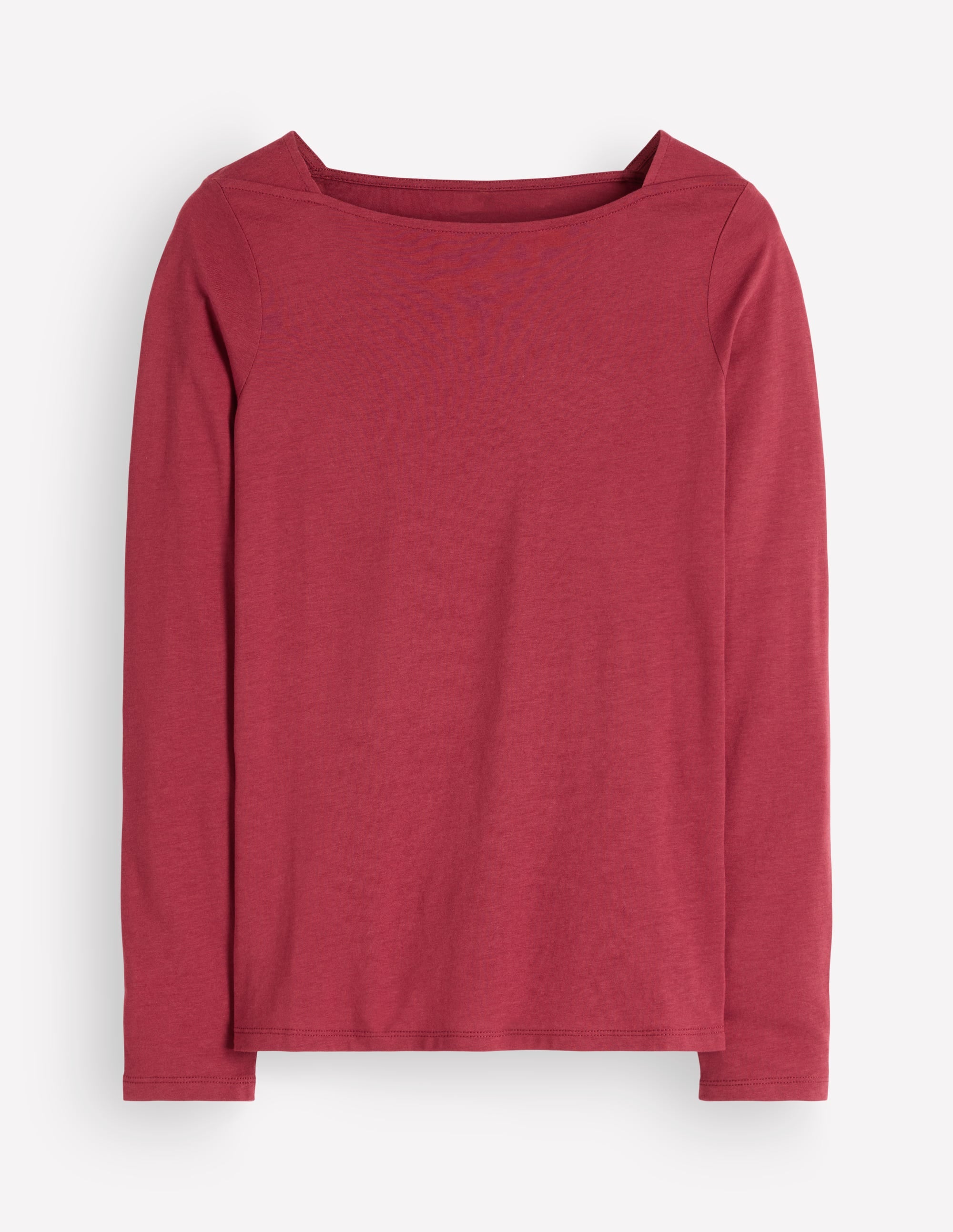 Langarmshirt mit eckigem Ausschnitt-Sattes Kastanienbraun - Image 5