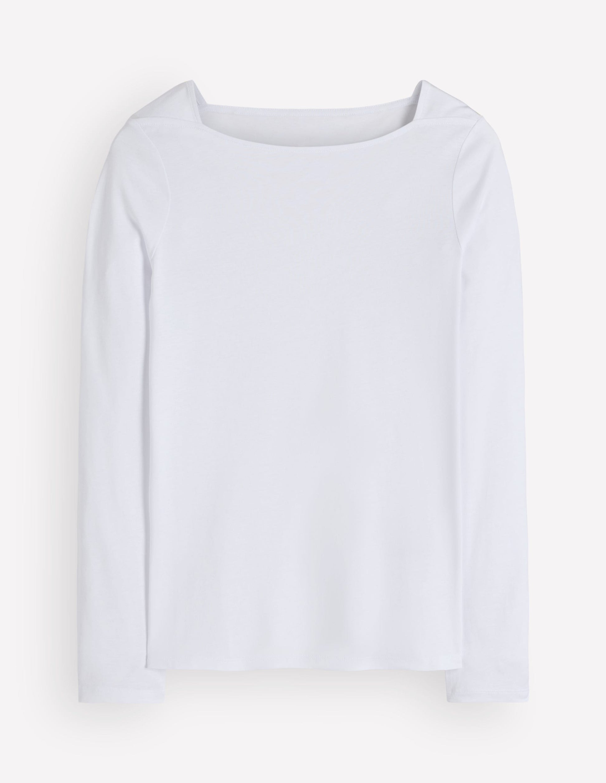 Langarmshirt mit eckigem Ausschnitt-Weiß-5