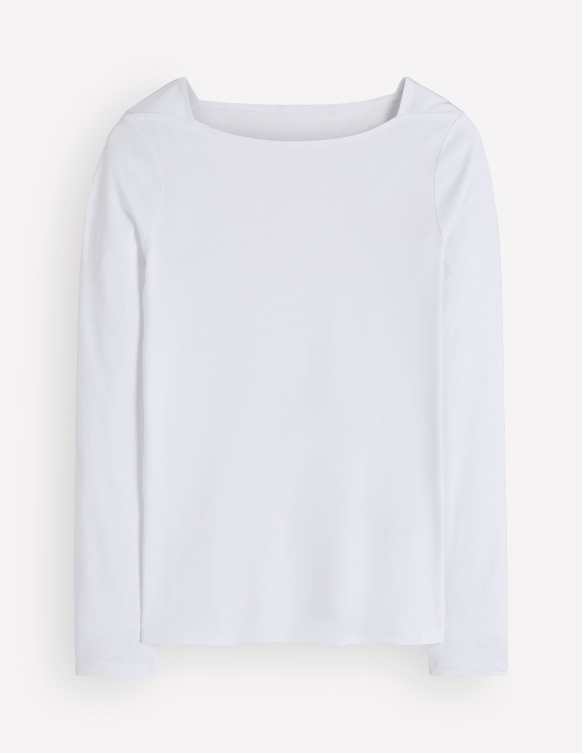 Langarmshirt mit eckigem Ausschnitt-Weiß - Image 5