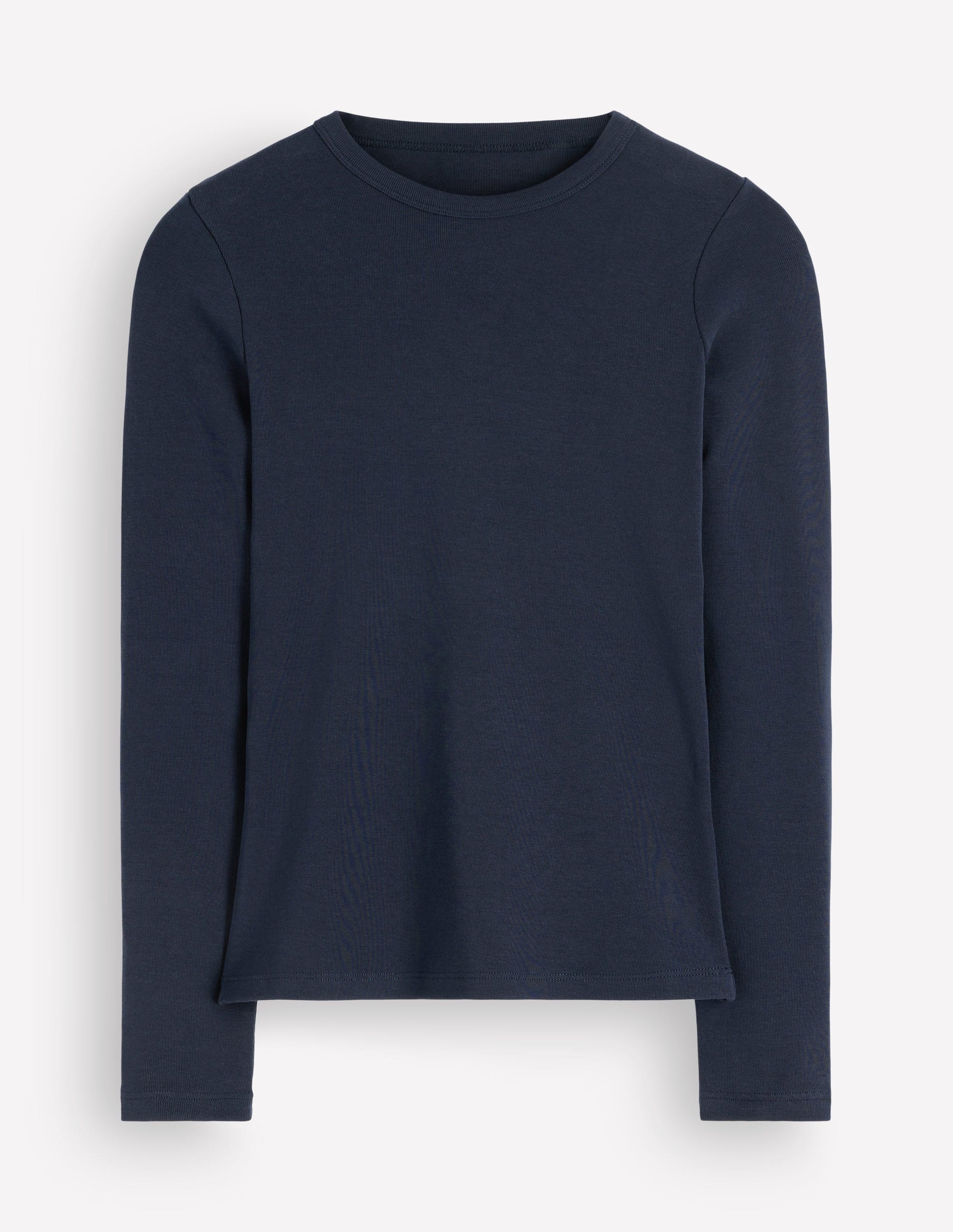 Annie Basic-Oberteil mit Rundhalsausschnitt-Marineblau-5