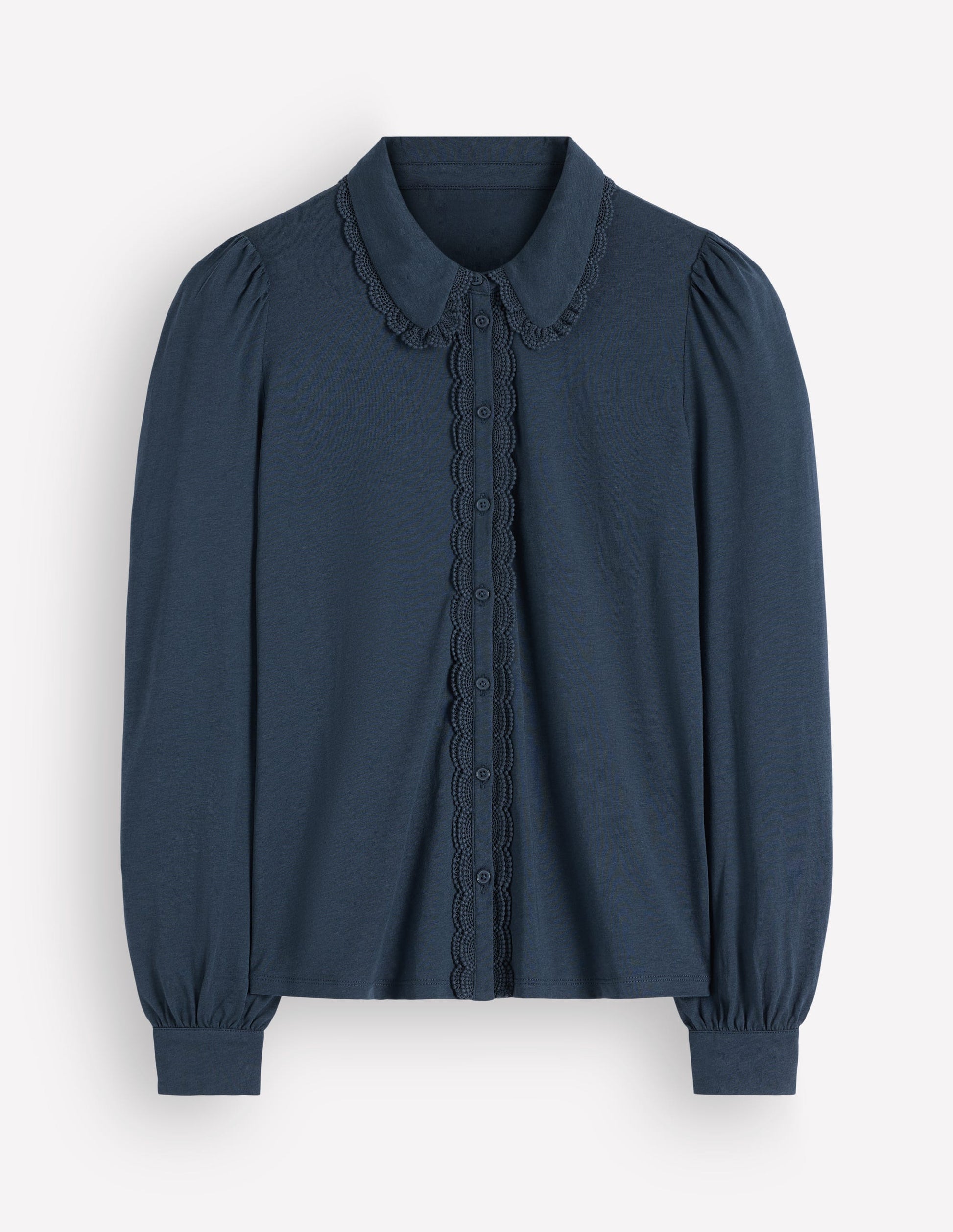 Bluse mit Rüschen und Spitze-Mondscheinmeer-7