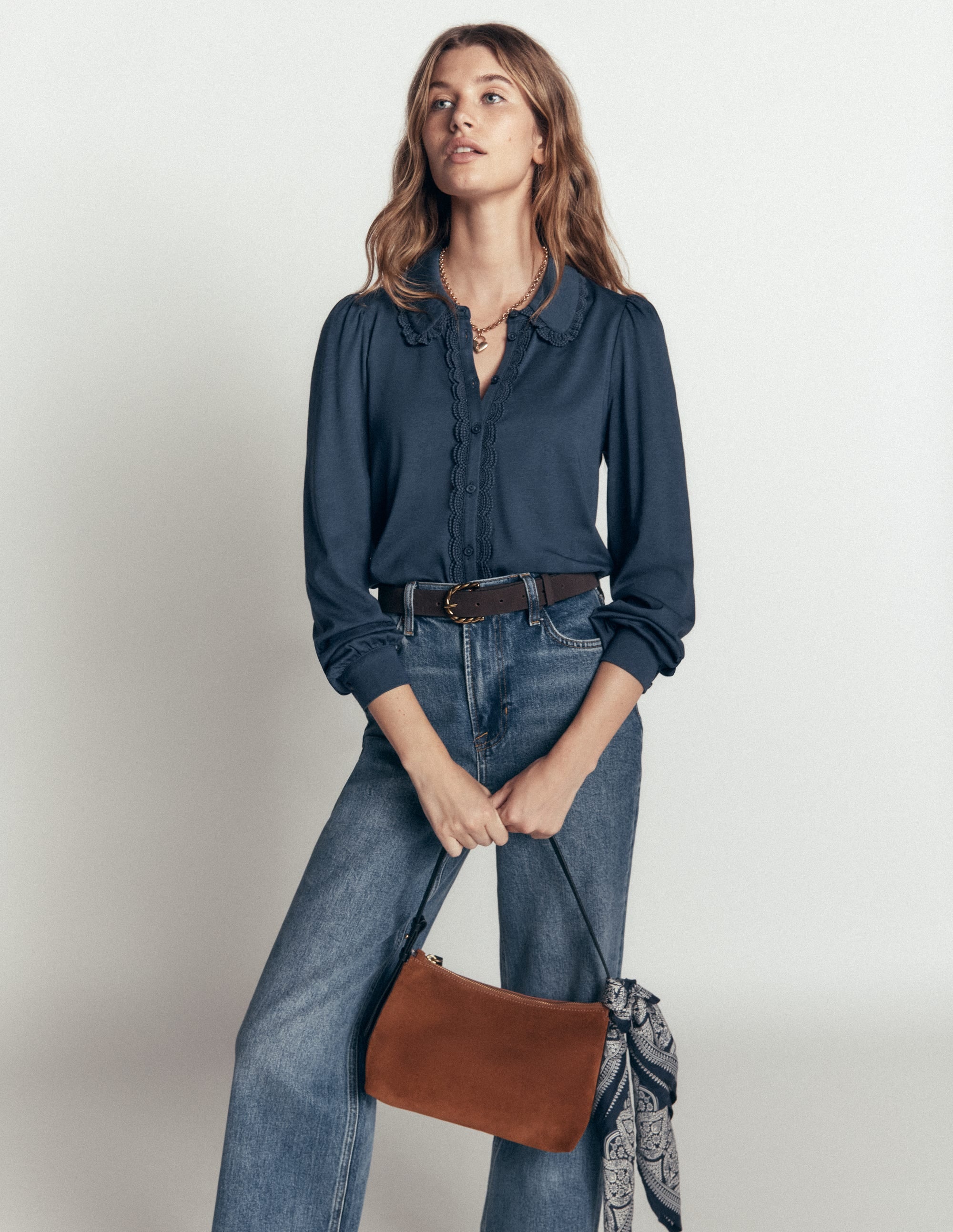 Bluse mit Rüschen und Spitze-Mondscheinmeer - Image 5