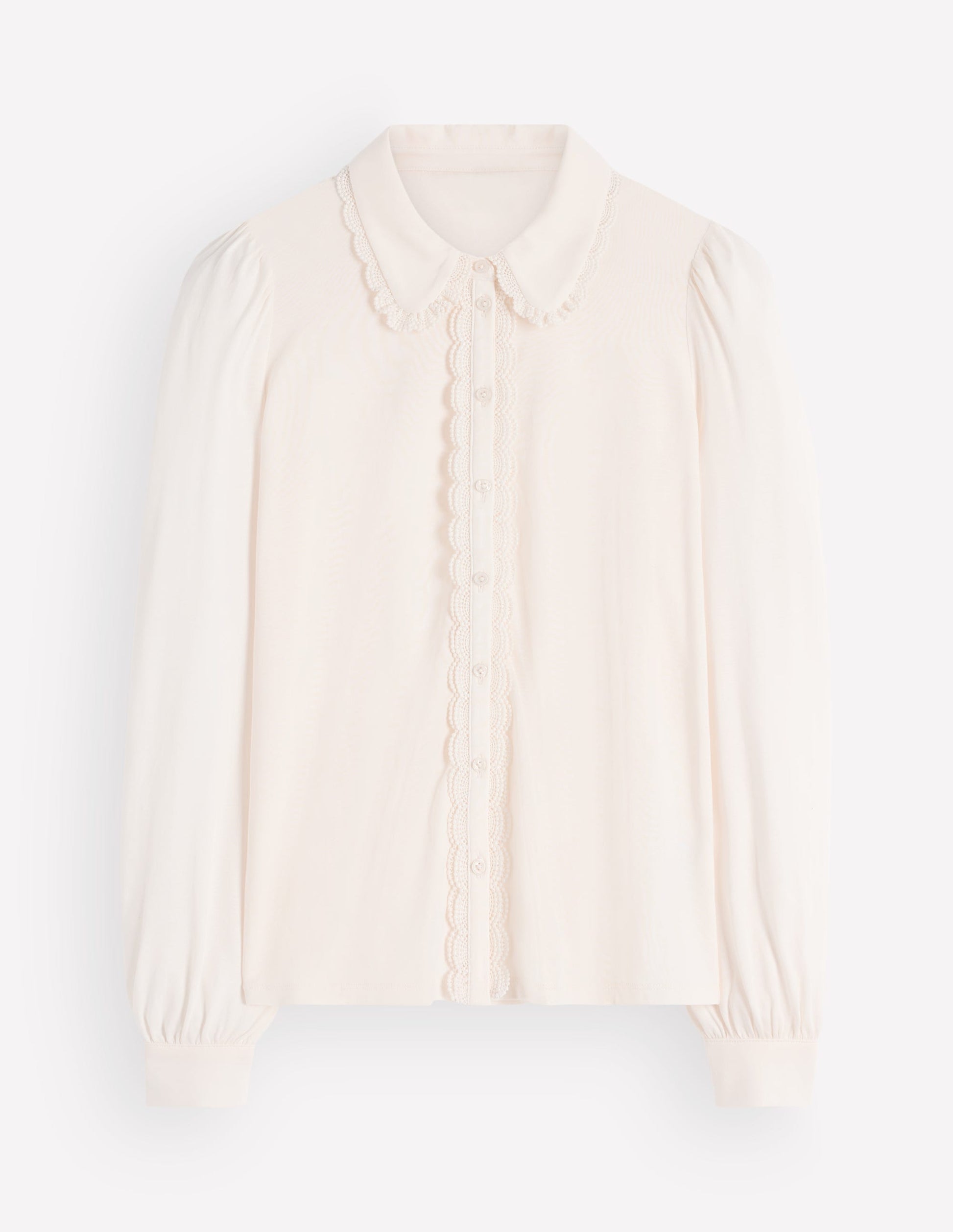 Bluse mit Rüschen und Spitze-Naturweiß-4