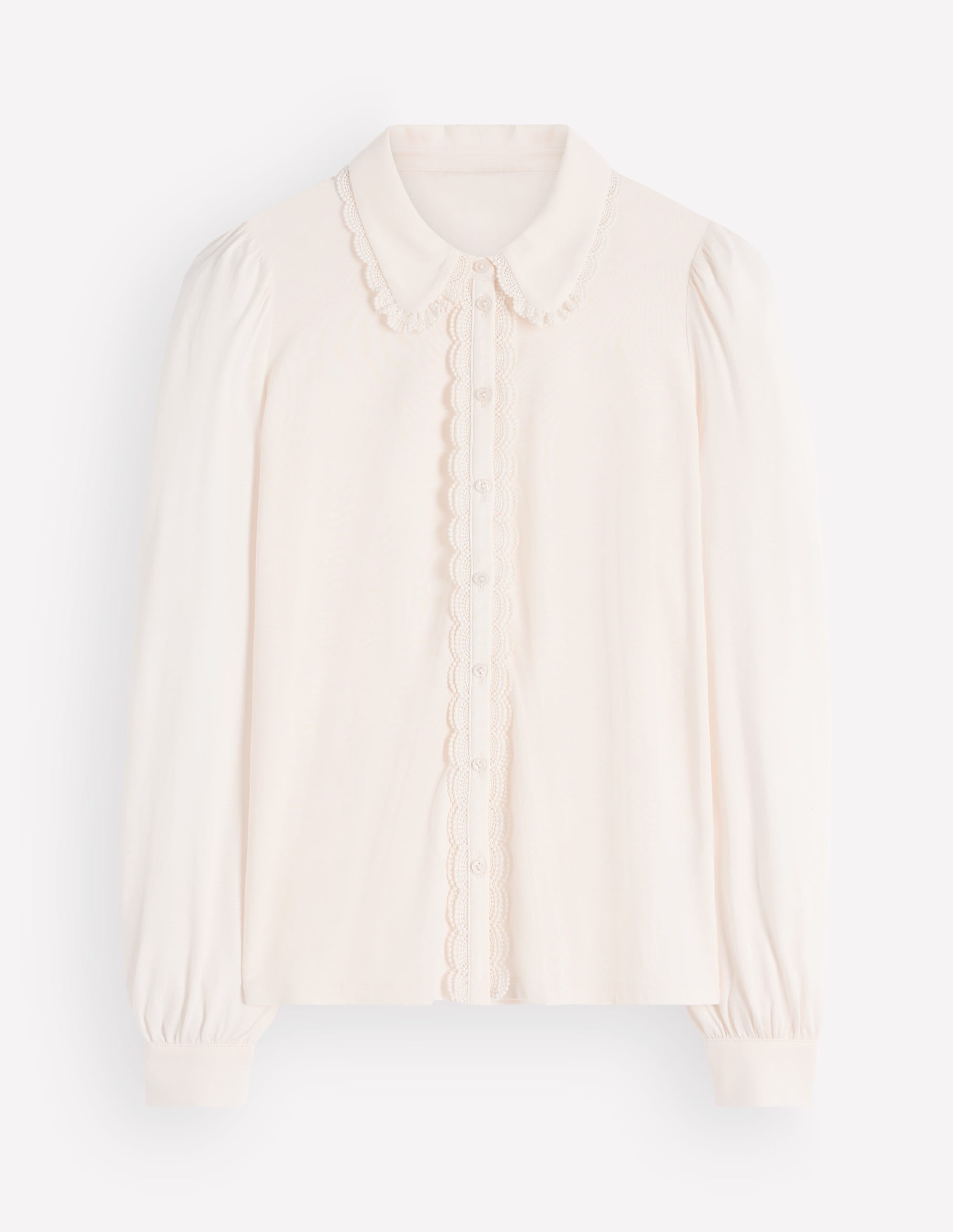 Bluse mit Rüschen und Spitze-Naturweiß - Image 4