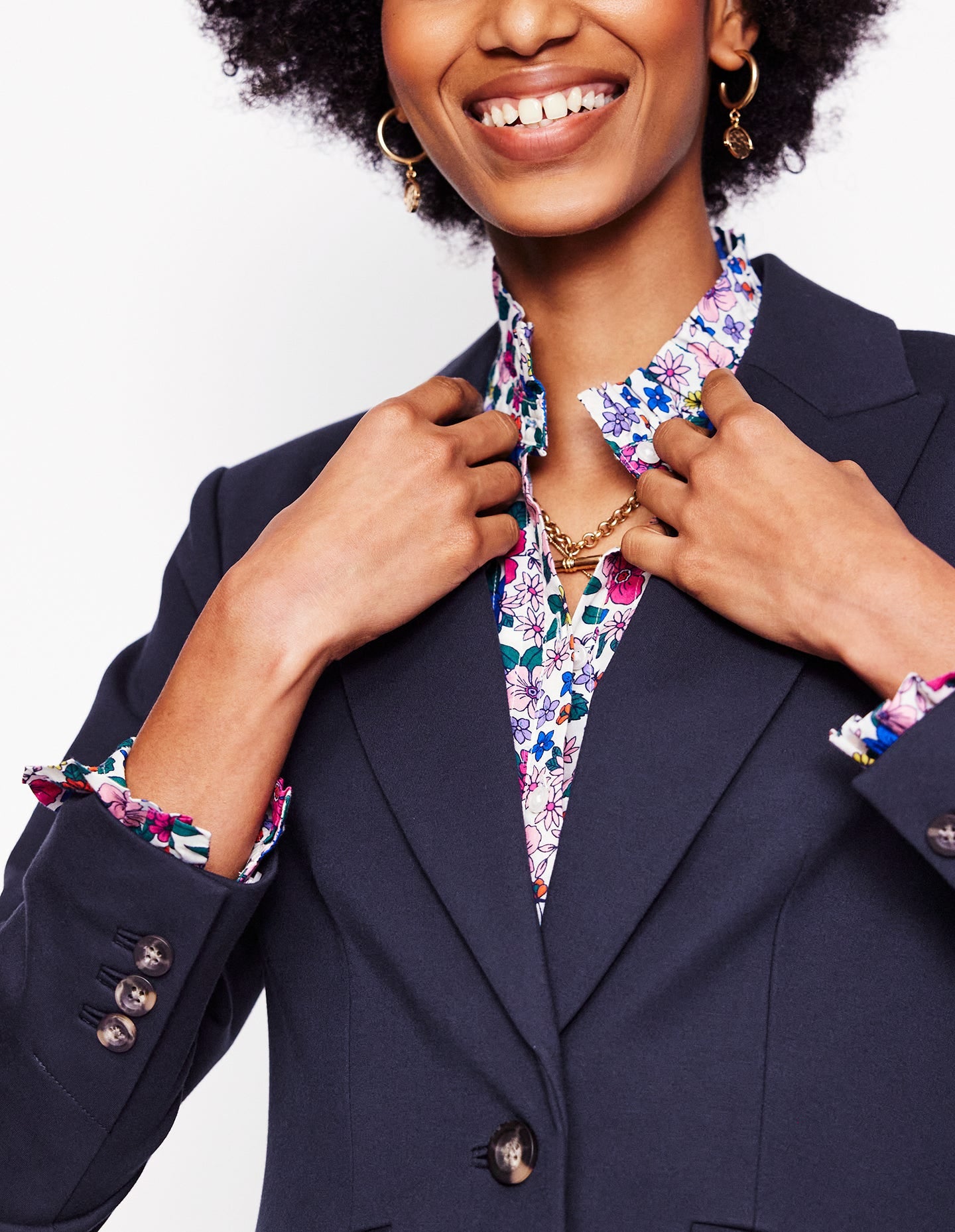 Marylebone Ponte-Blazer-Aqua Marine Marl-4