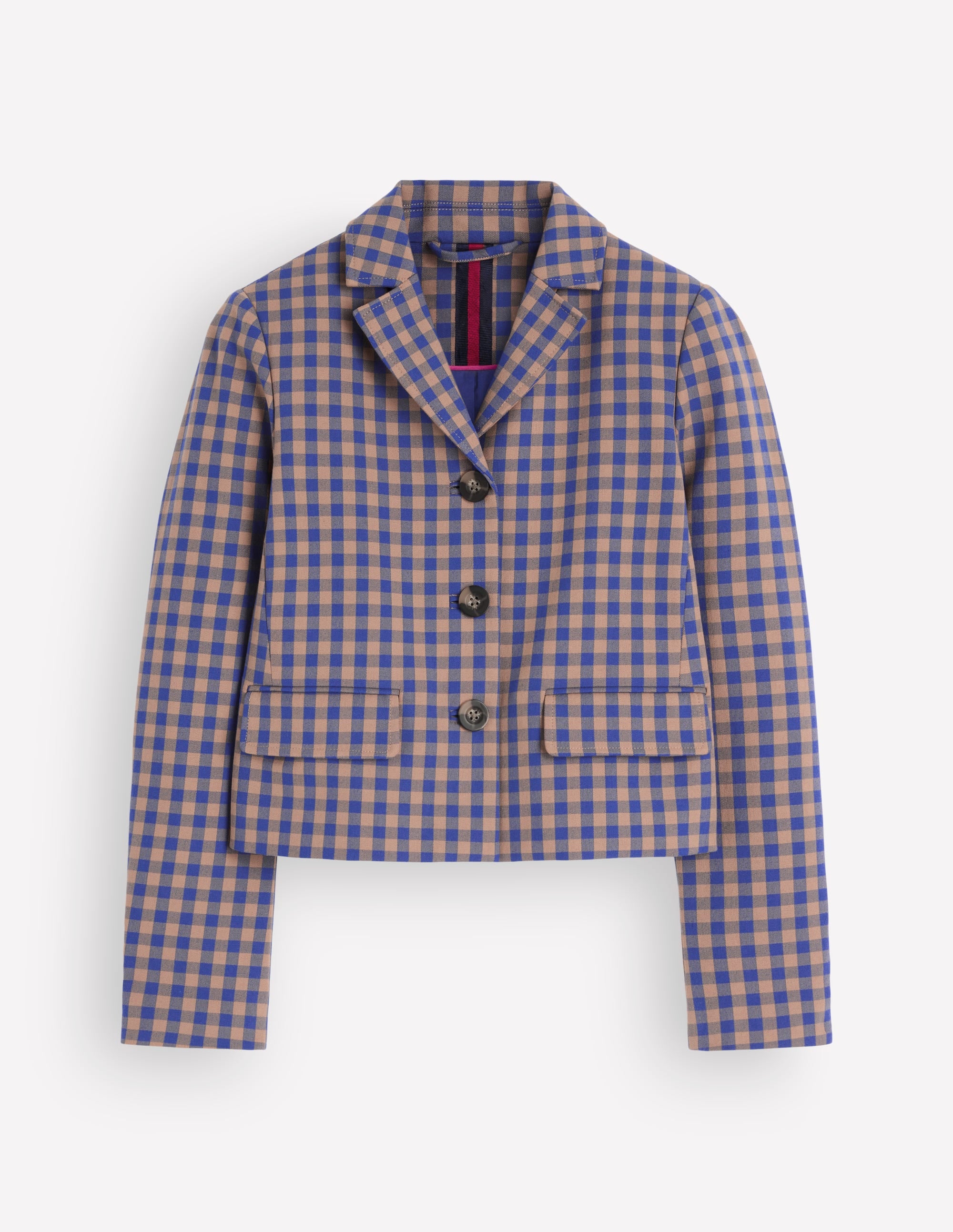 Dartmouth Baumwollblazer-Camel, Blau Vichykaro - Image 7