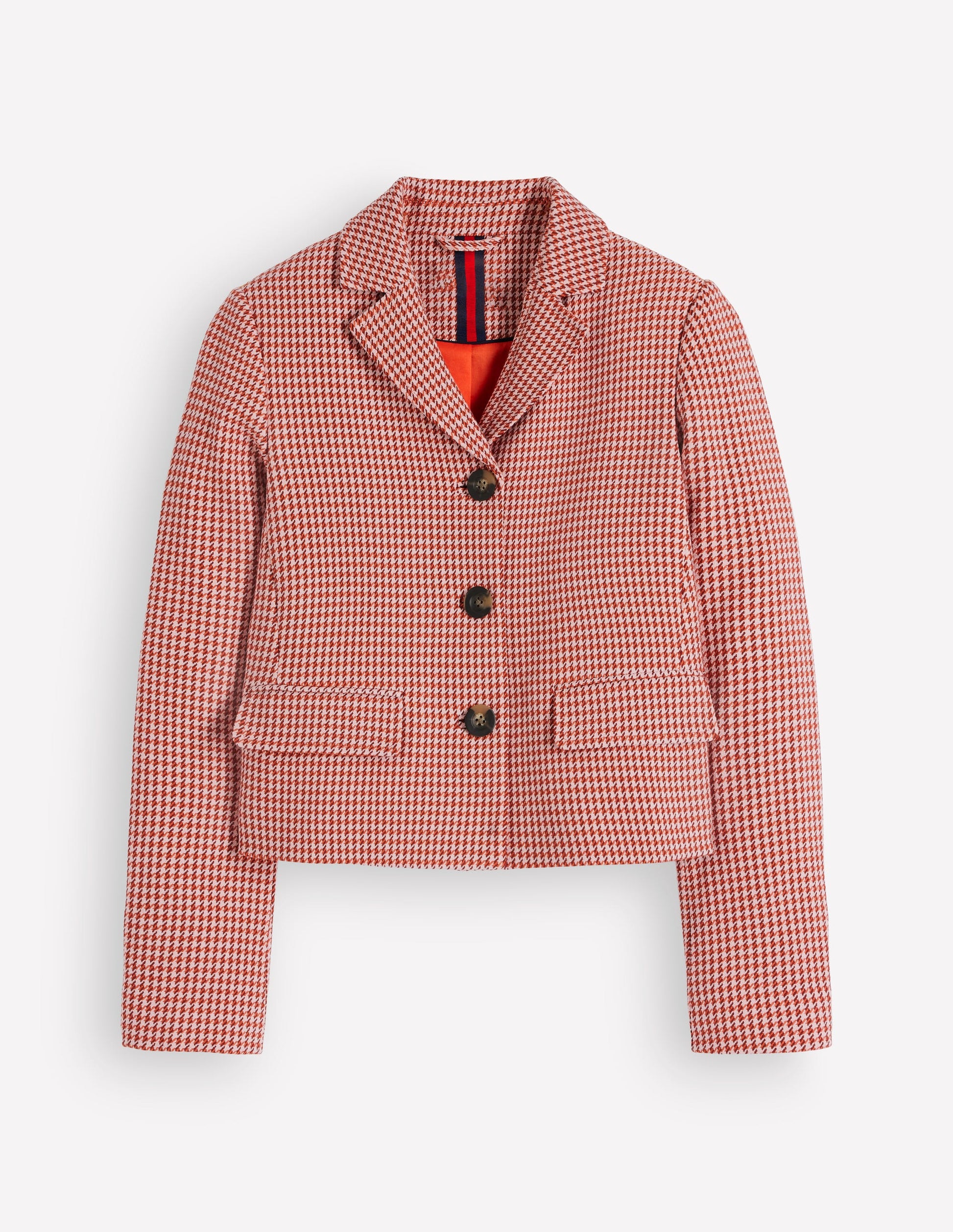 Dartmouth Baumwollblazer-Rosa und Braun Hahnentrittmuster-7