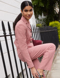 Dartmouth Baumwollblazer-Rosa und Braun Hahnentrittmuster