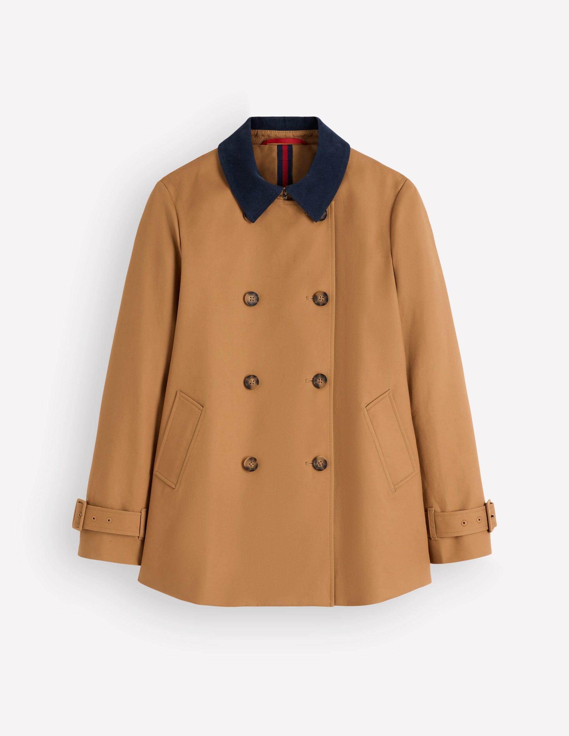 Ausgestellter, kurzer Trenchcoat-Kamelbraun-8