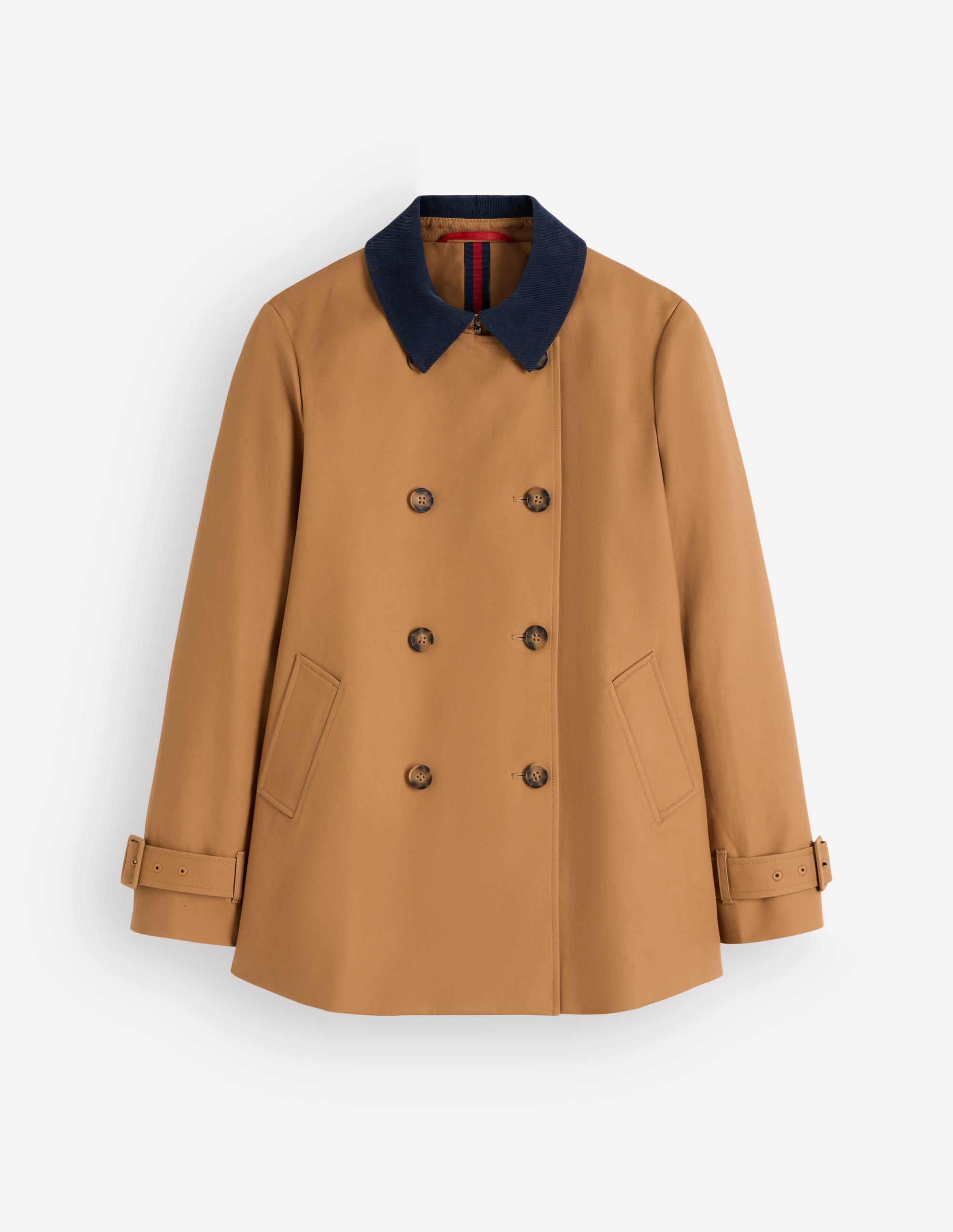 Ausgestellter, kurzer Trenchcoat-Kamelbraun - Image 7