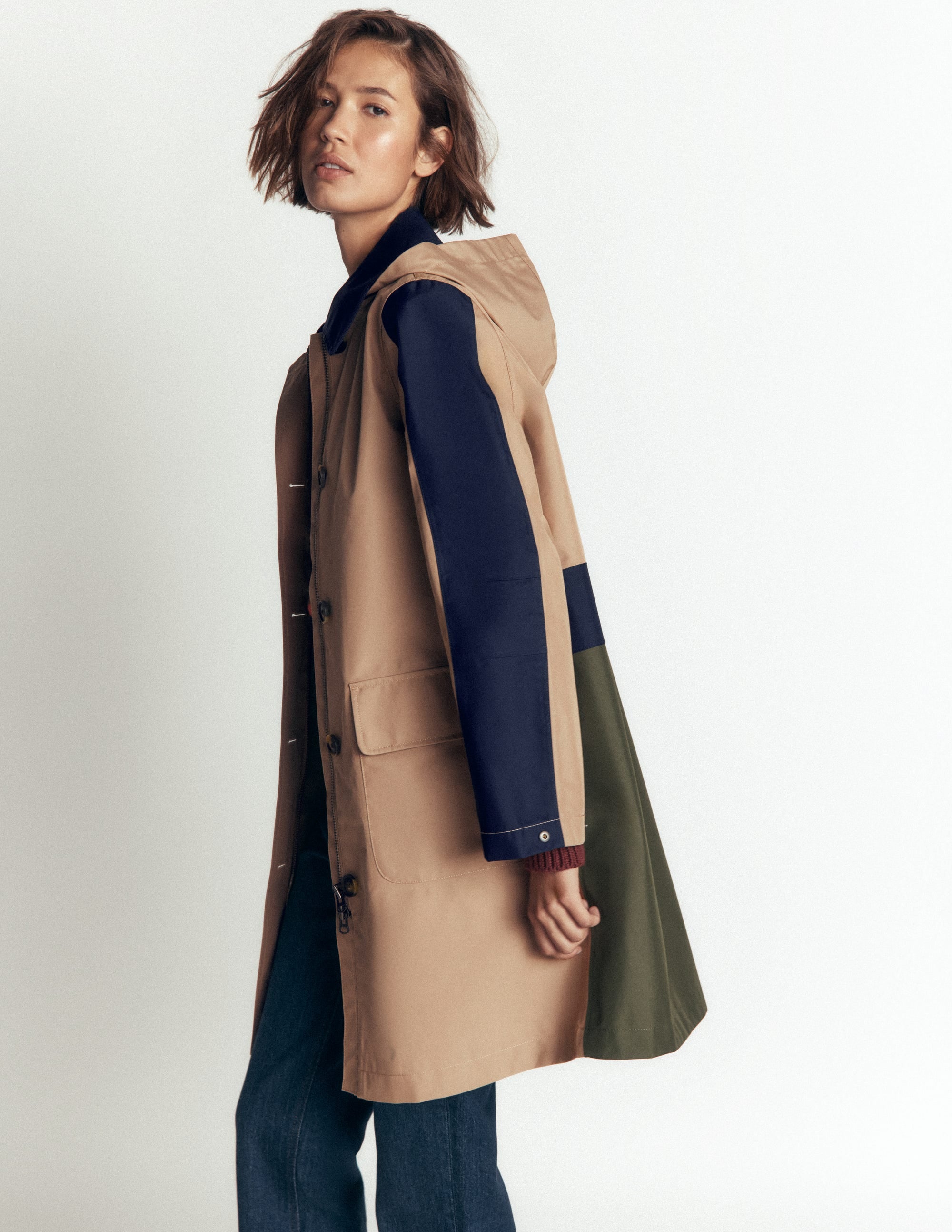 Regenmantel mit Color Blocking-Amphore - Image 4