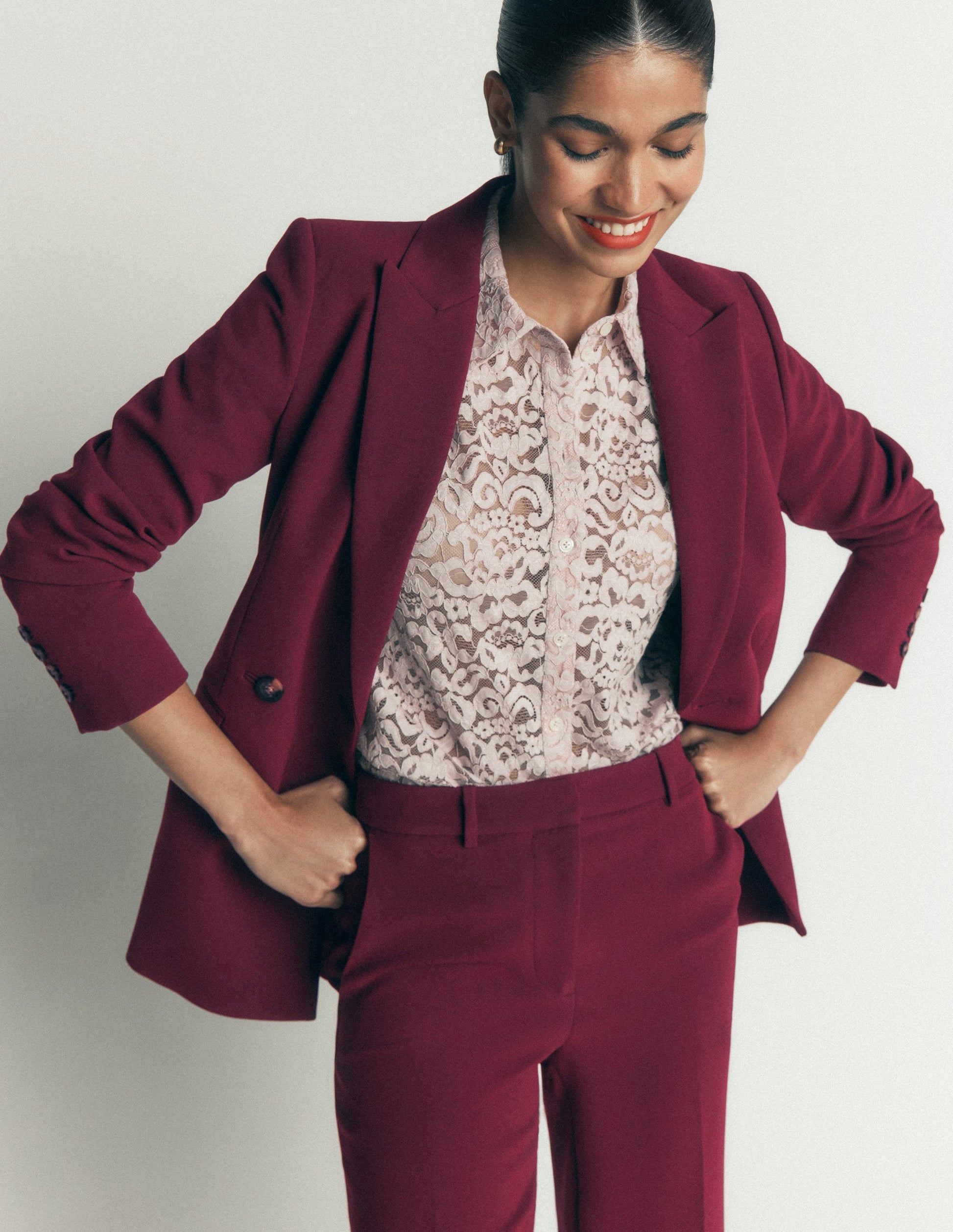 Keswick Zweireihiger Blazer-Dunkelviolett-3