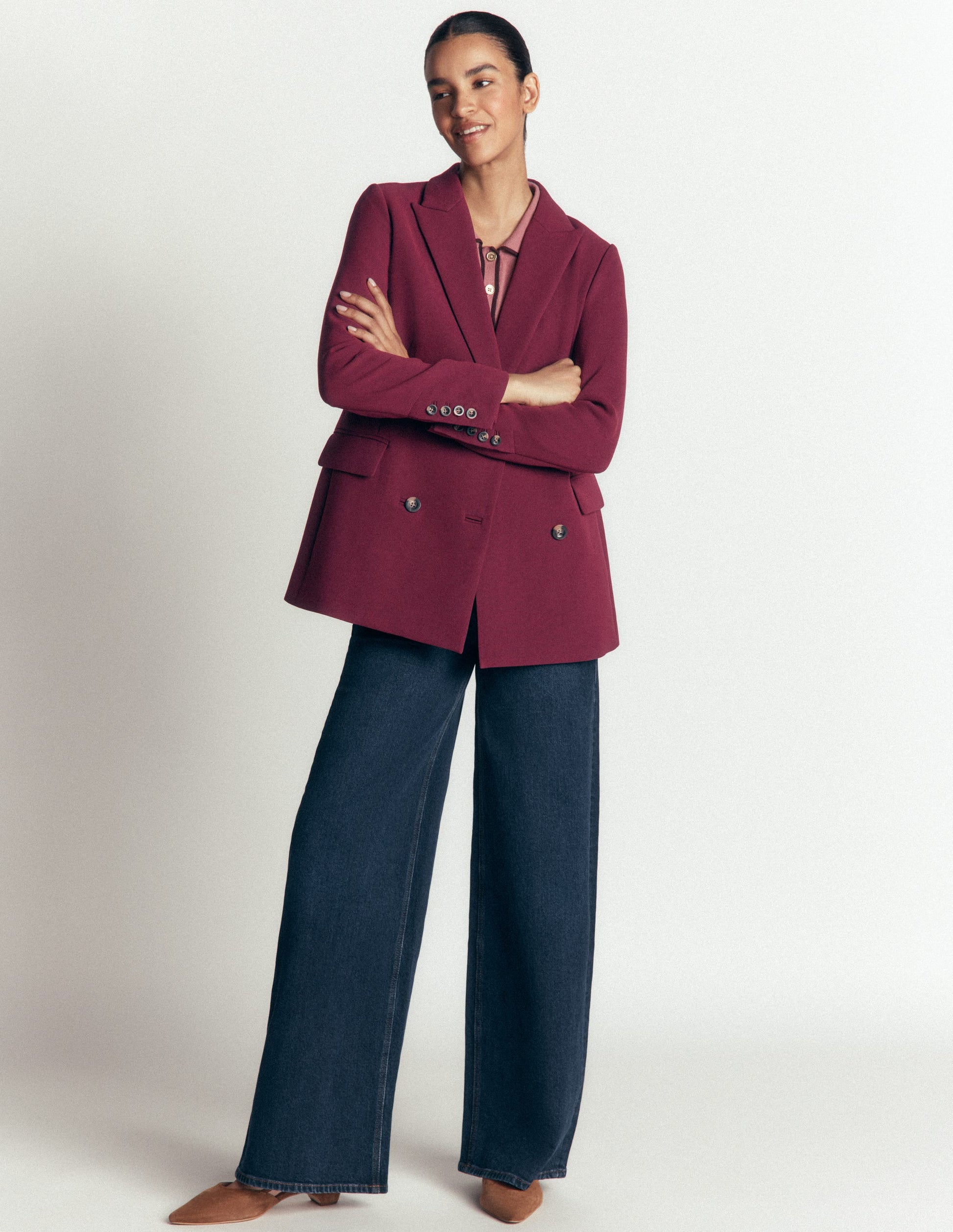 Keswick Zweireihiger Blazer-Dunkelviolett-8