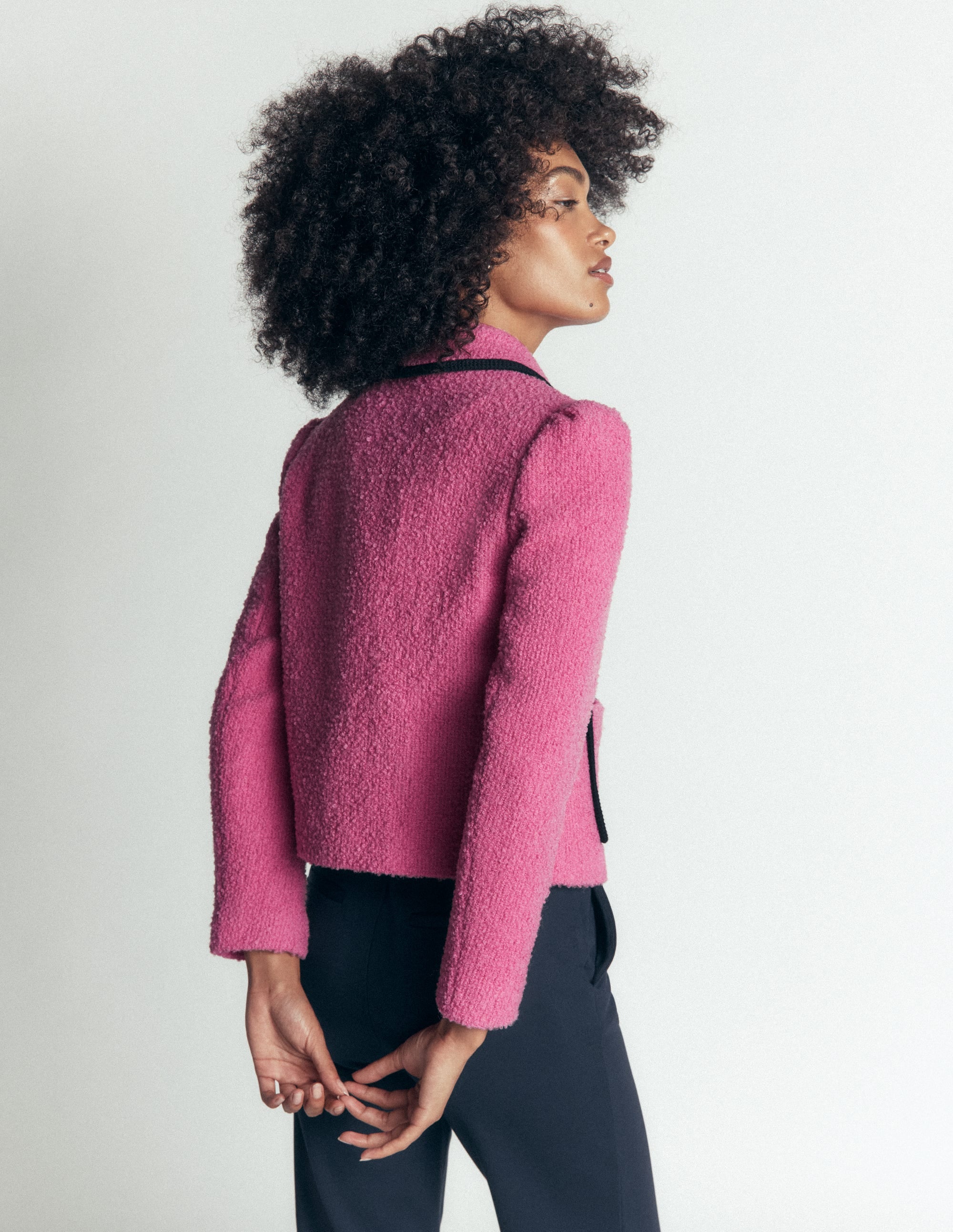 Branscombe Wolljacke mit Schleife-Rosa Einfarbig - Image 3