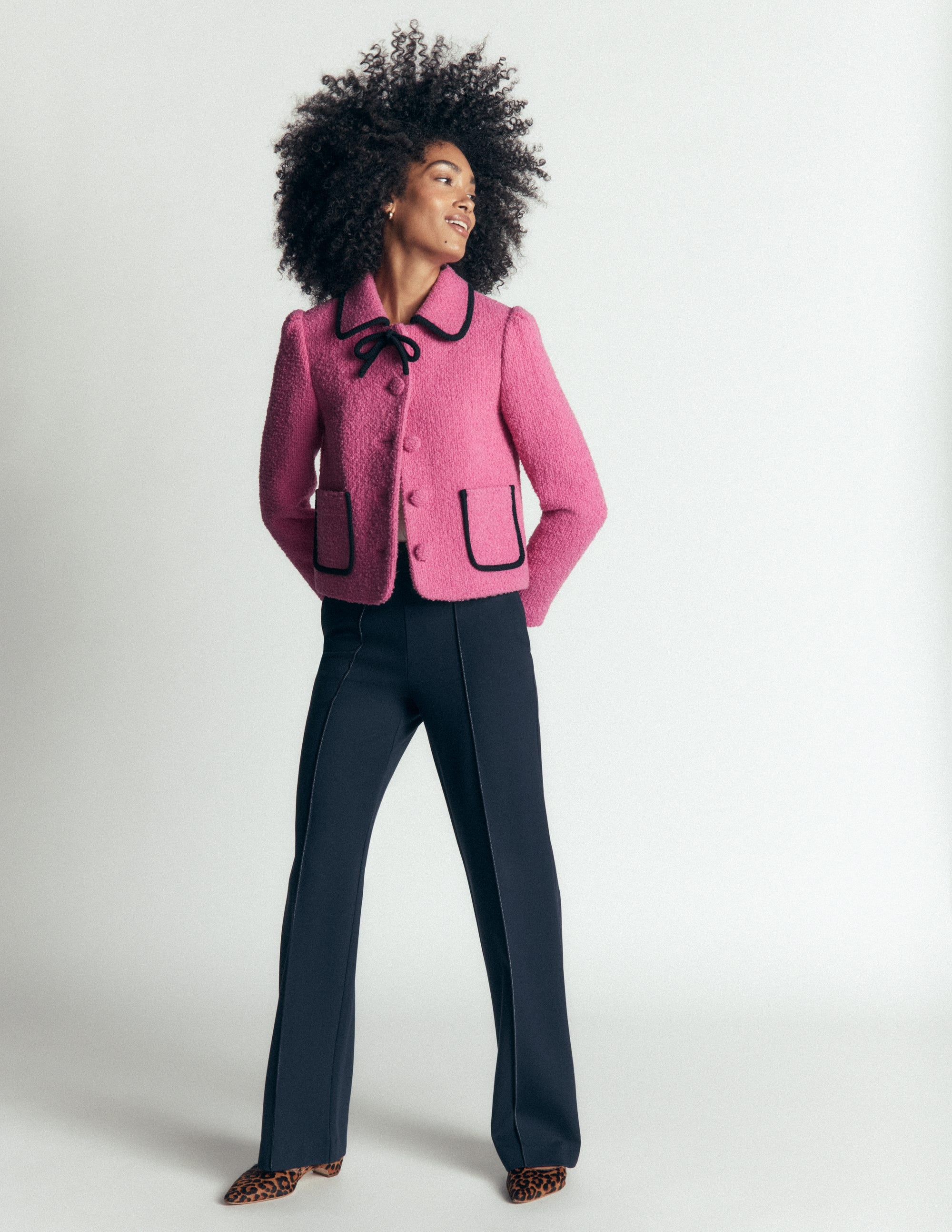 Branscombe Wolljacke mit Schleife-Rosa Einfarbig - Image 4