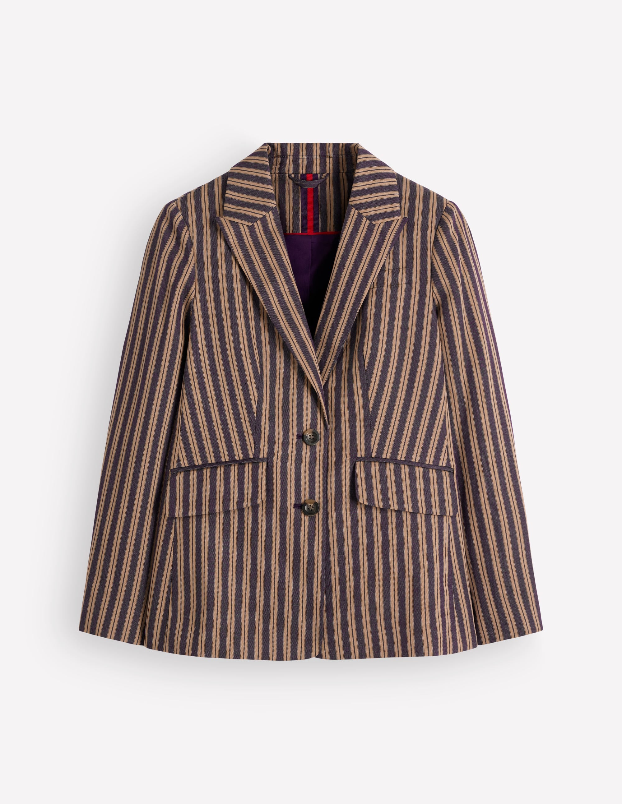 Stamford Klassisch geschneiderter Blazer-Marineblau, Camel Straßenbahn Streifen - Image 9