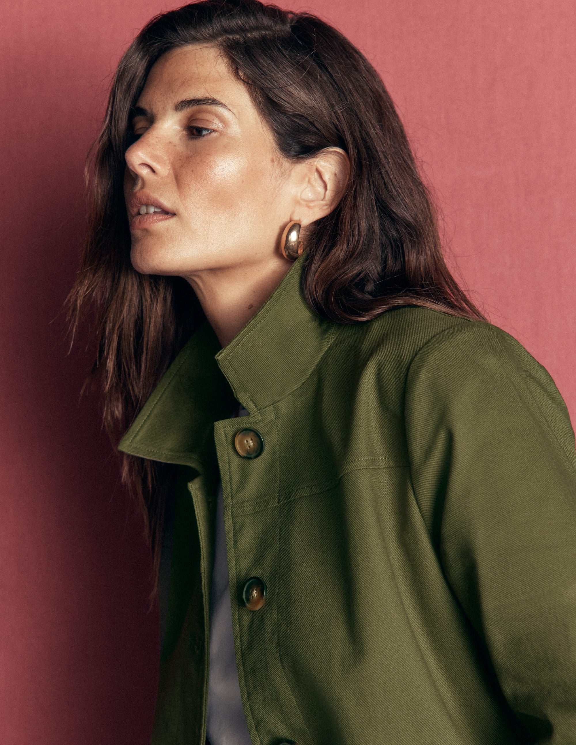 Fife Arbeitsjacke aus Baumwolle-Khaki Verziert - Image 2