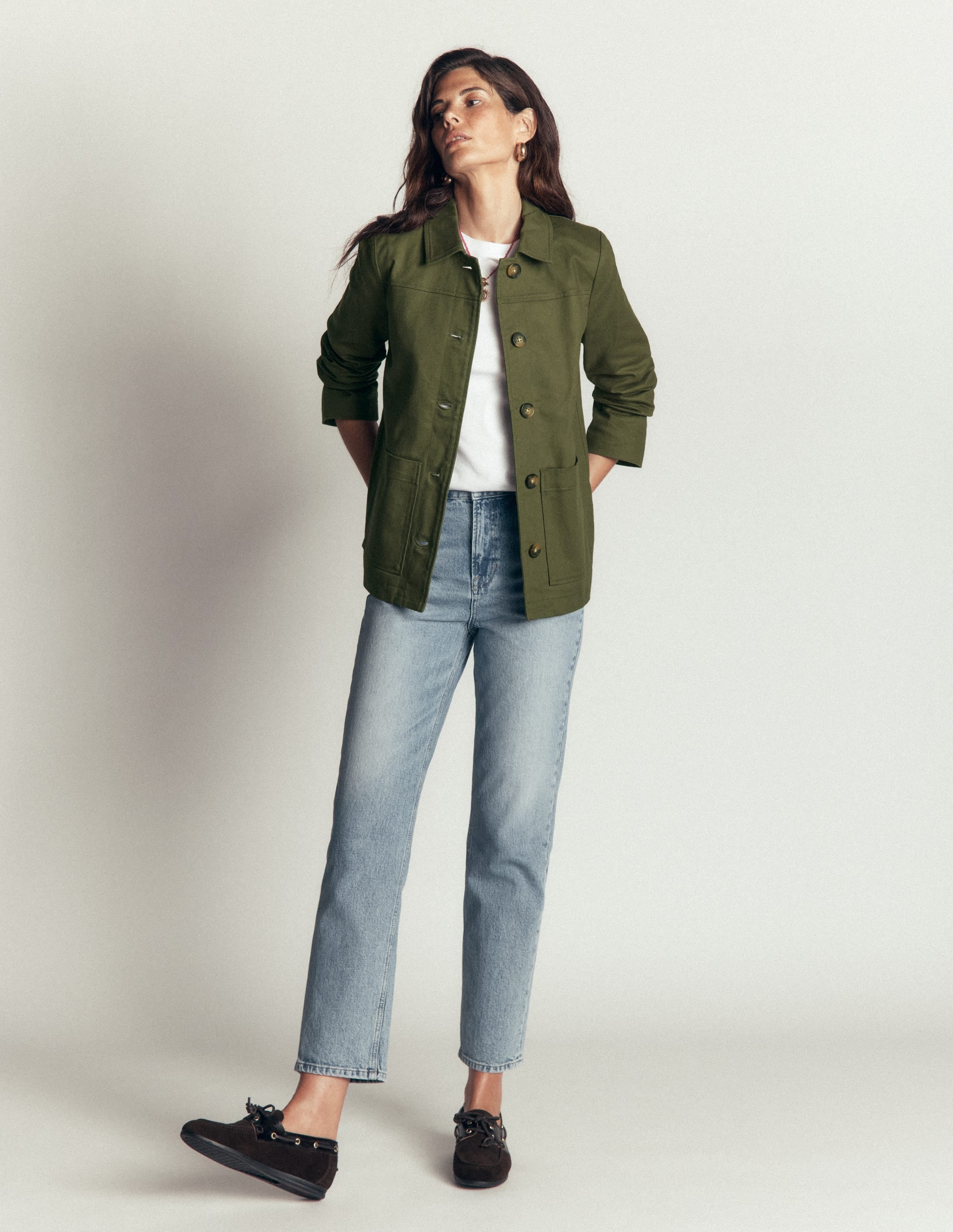 Fife Arbeitsjacke aus Baumwolle-Khaki Verziert - Image 6
