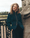 Hereford Military Wool Jacket-Navy, Green, Blue Tonal Check