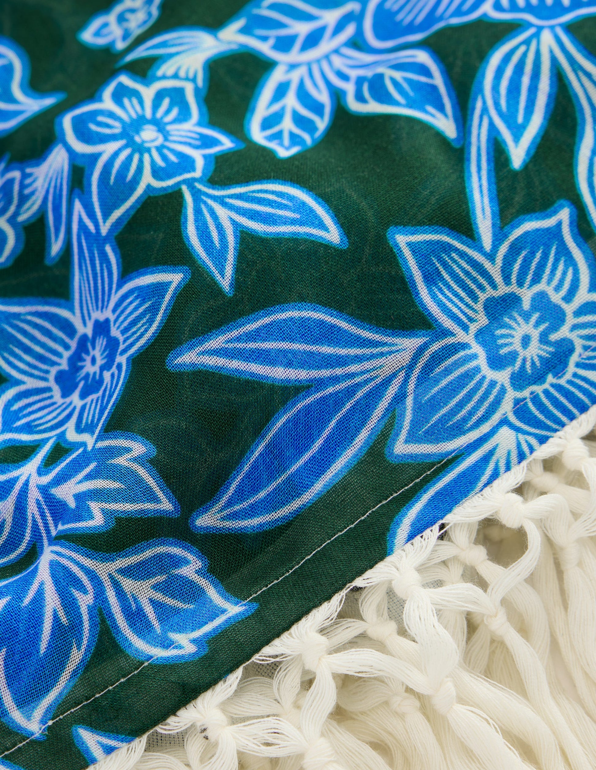 Sarong mit Quasten-Dunkelgrün, Tiger Paradies-3