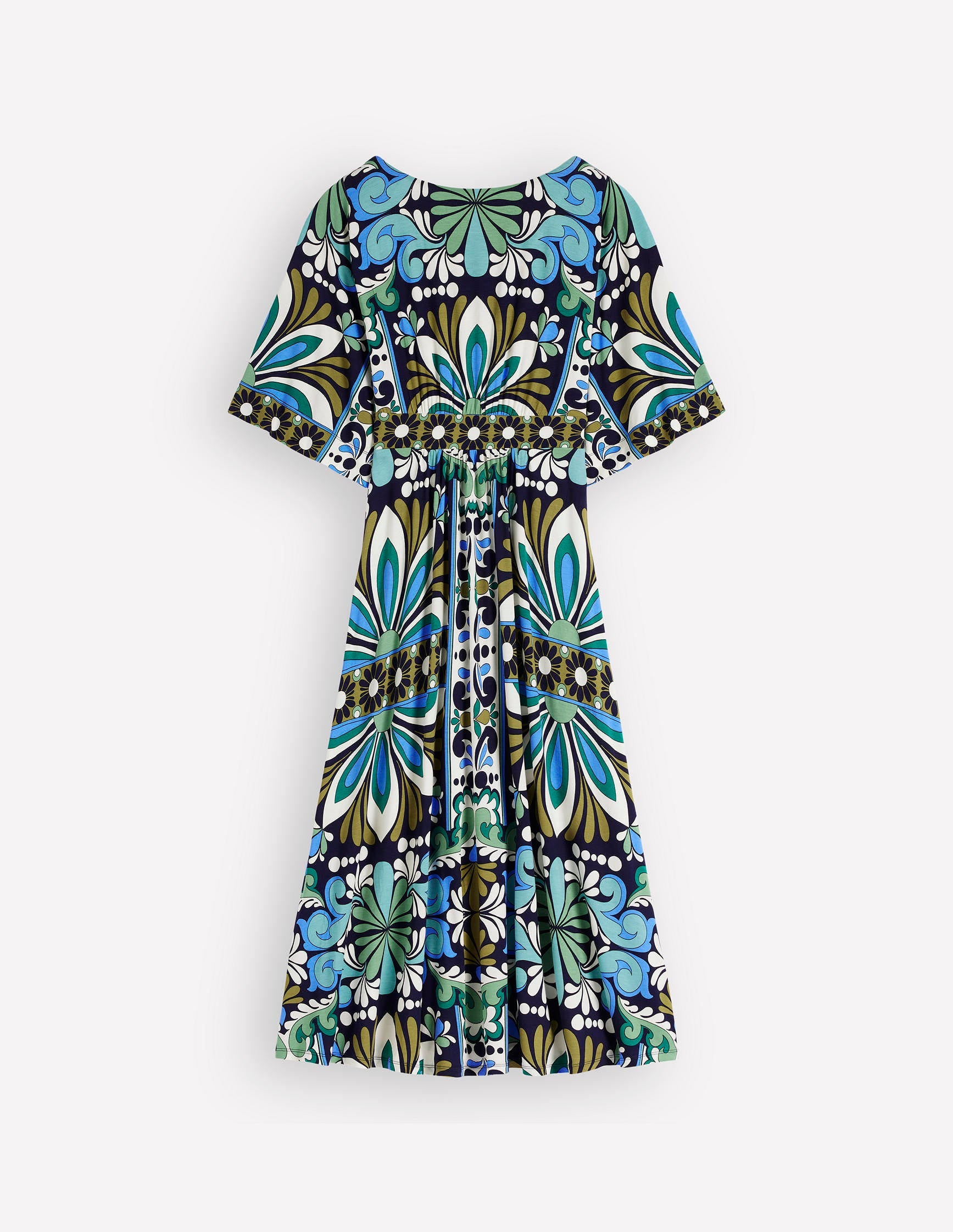Imelda Jersey-Kimonokleid-Marineblau, Blütengobelin-10