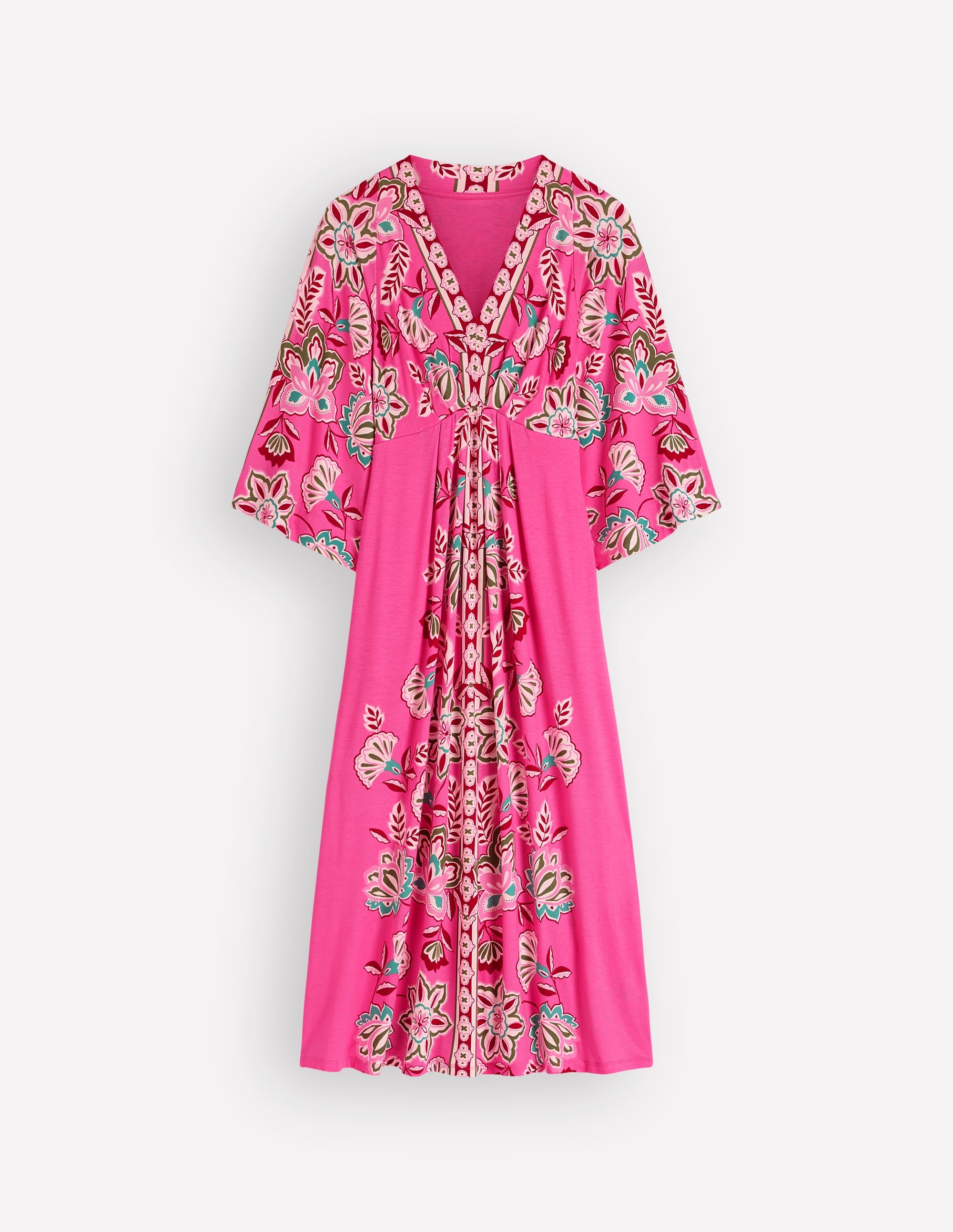 Nell Midi-Kimonokleid aus Jersey-Rosa, Blüten-Eleganz - Image 8